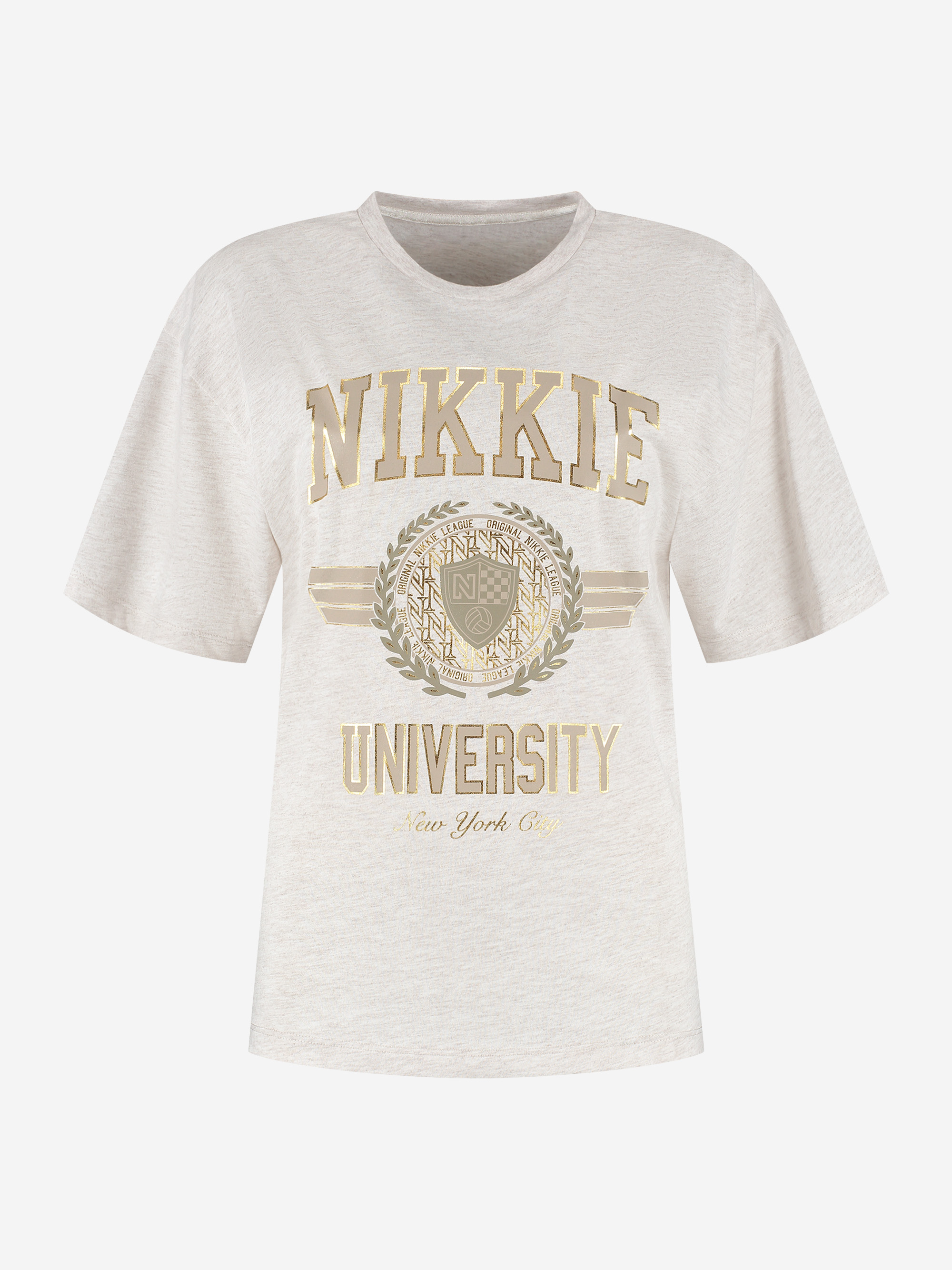 T-shirt met NIKKIE university print