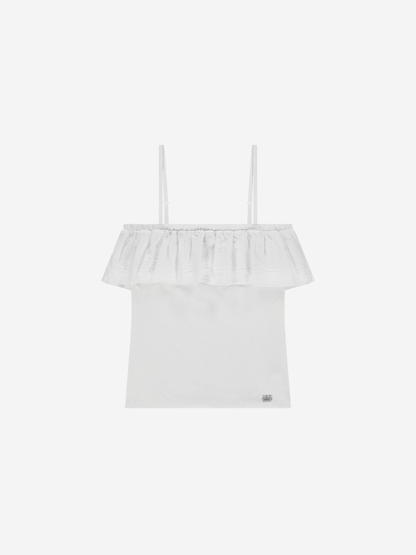 Top met volant en broderie