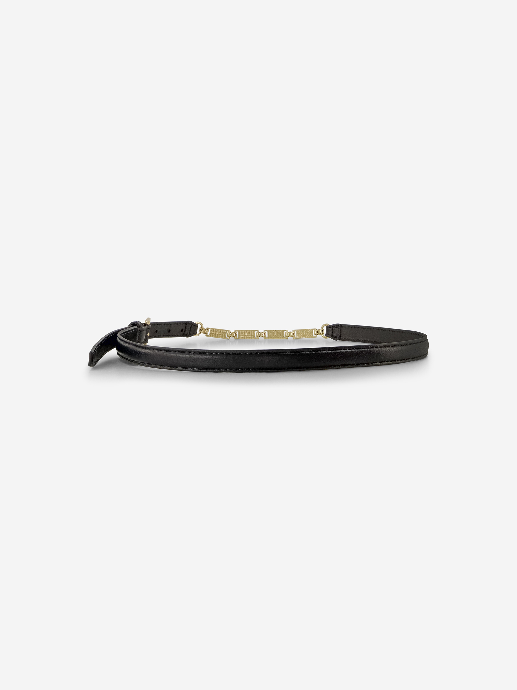 Leather belt with chain detail