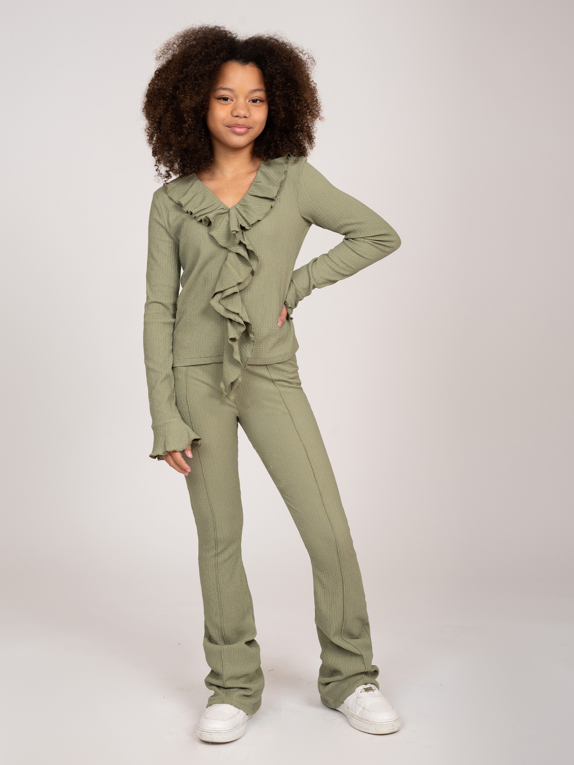 Mid rise flared pants