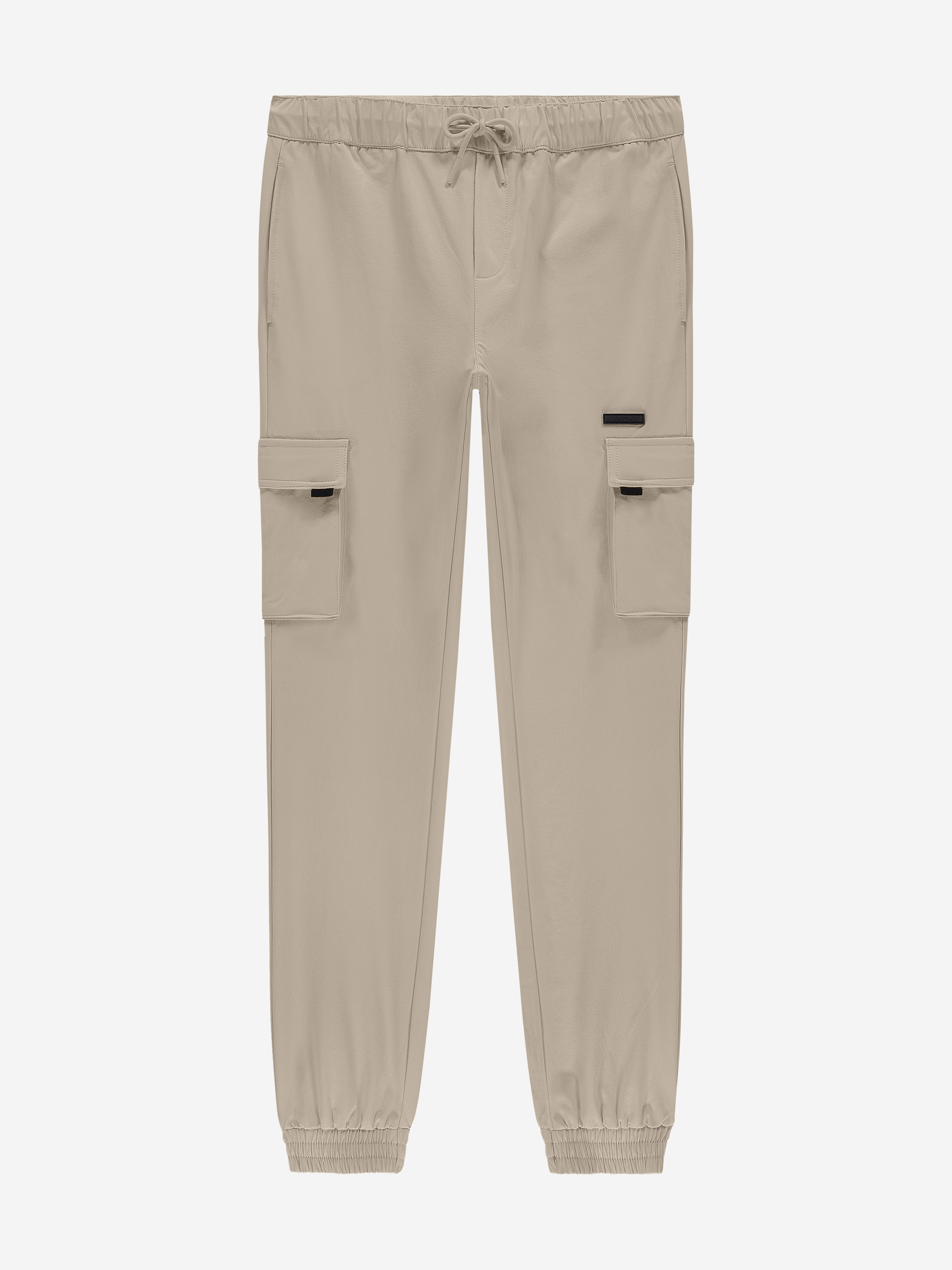 Cargo pants with elastic waistband and drawstring