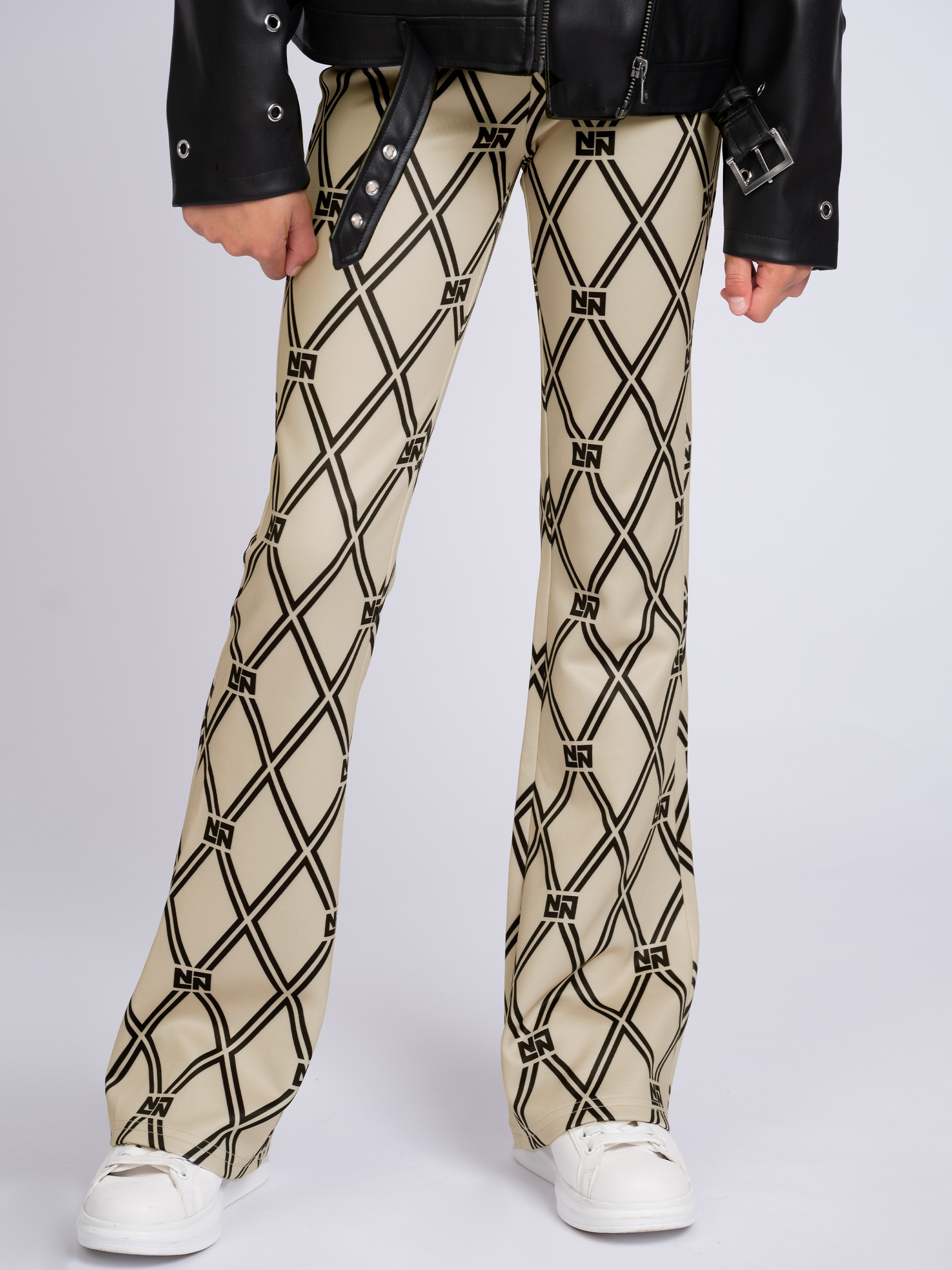 Flared broek met N&N logo patroon
