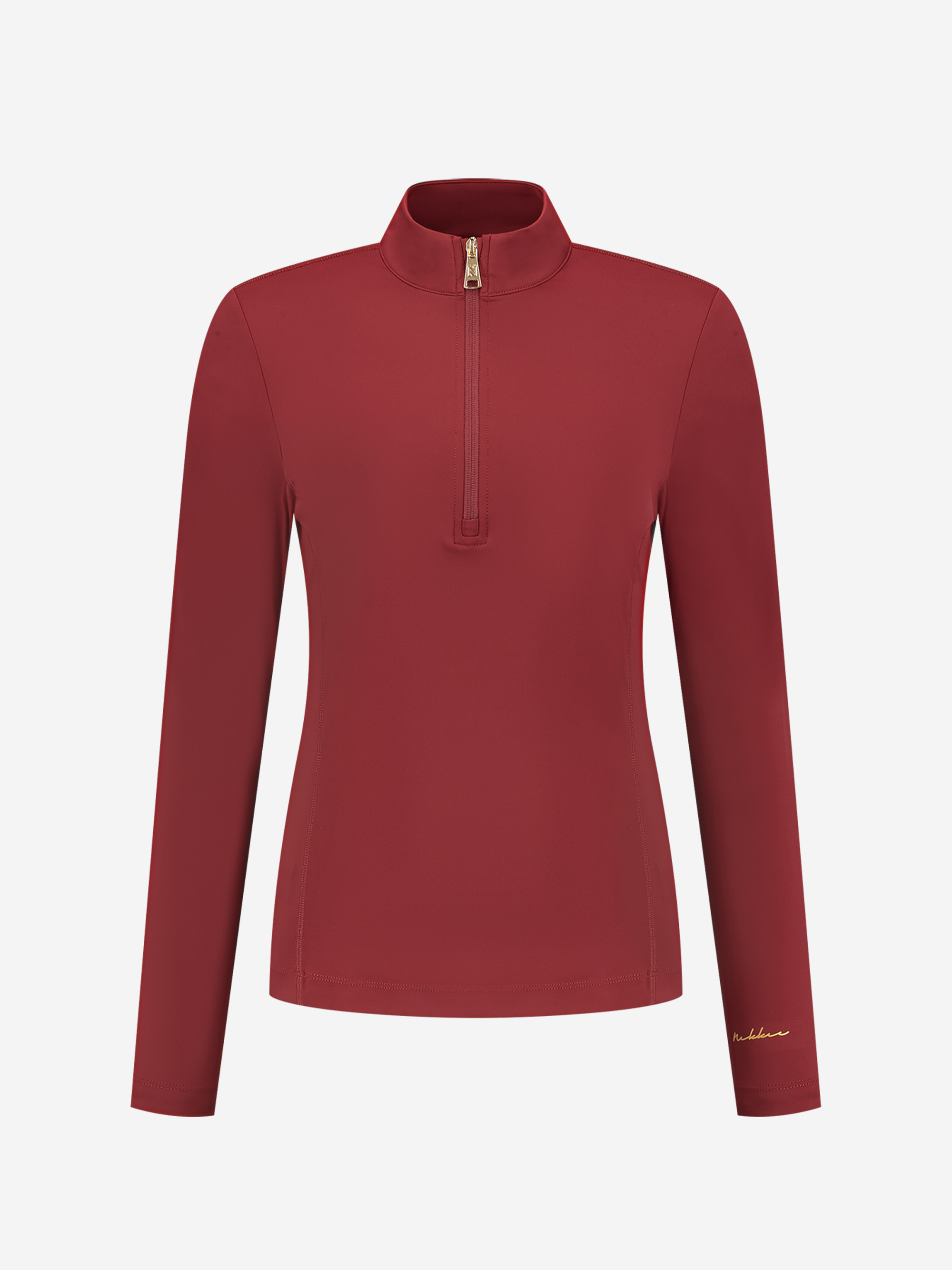 Shirt with high neck and zipper