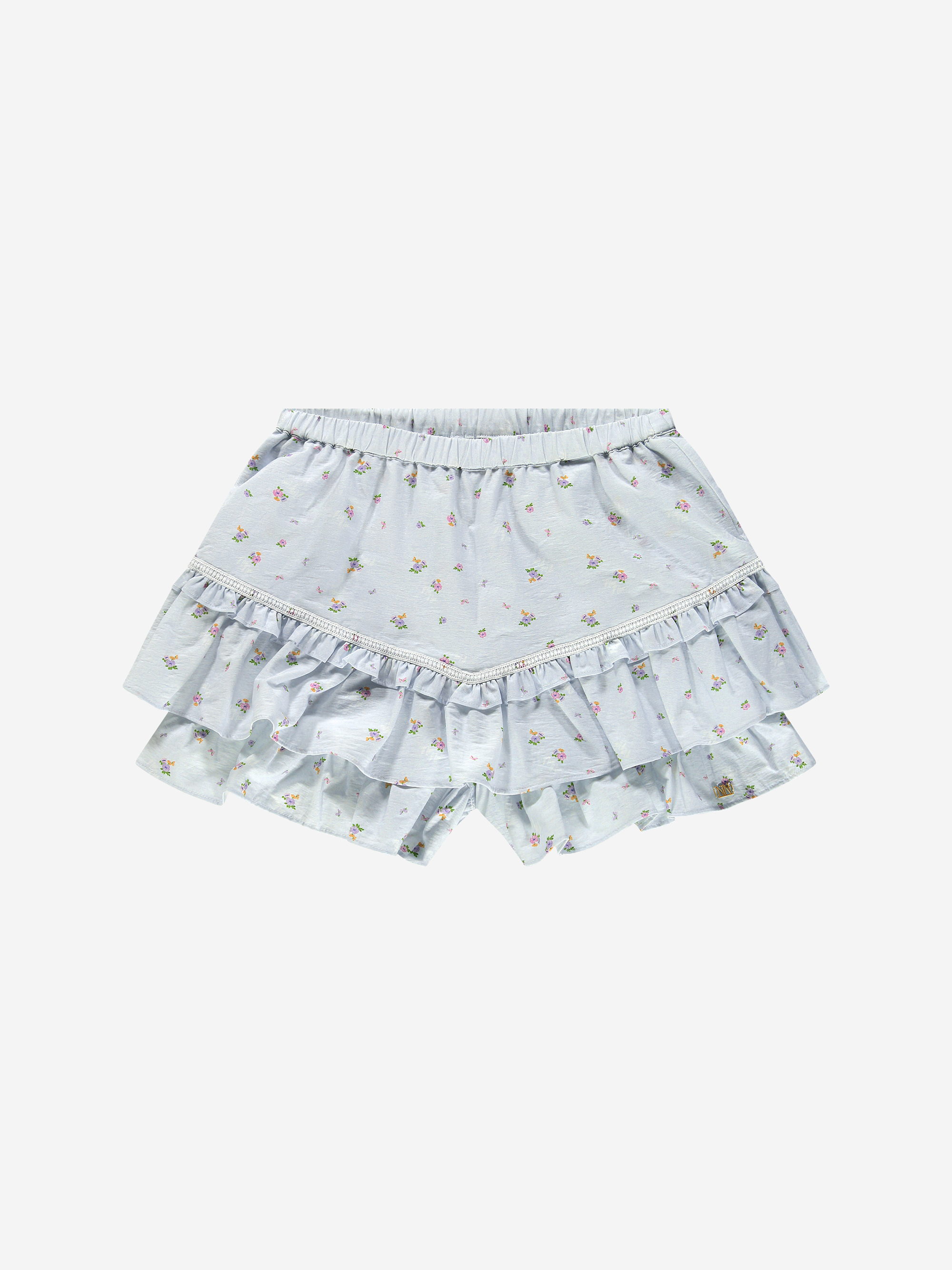 Gelaagde skort met bloemenprint en ruches