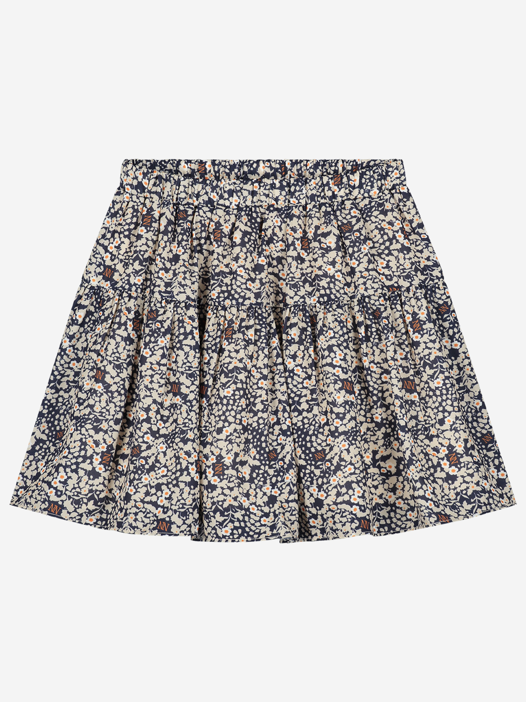Skirt with floral print and elastic waist