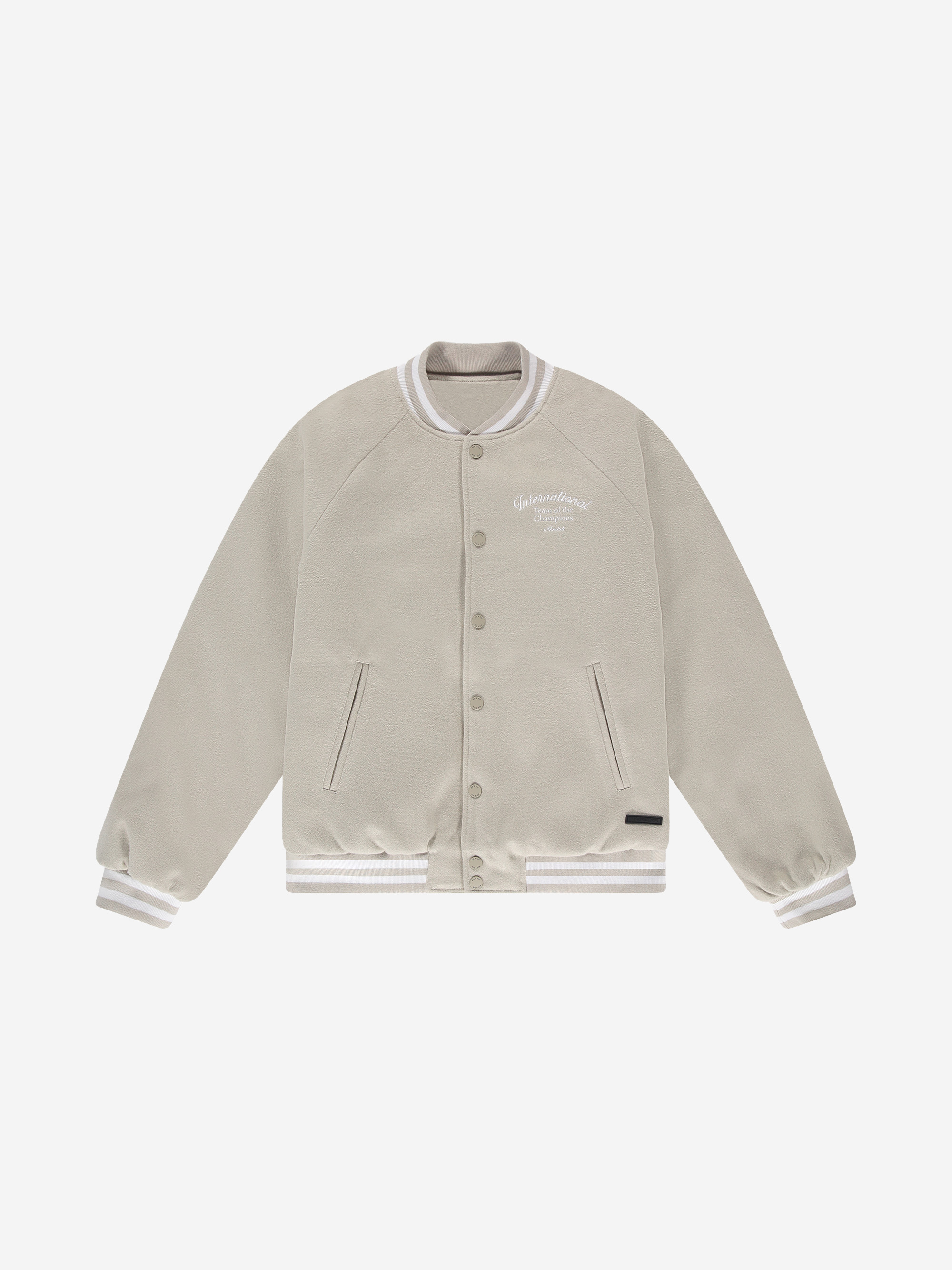 Bomber jacket with graphic text