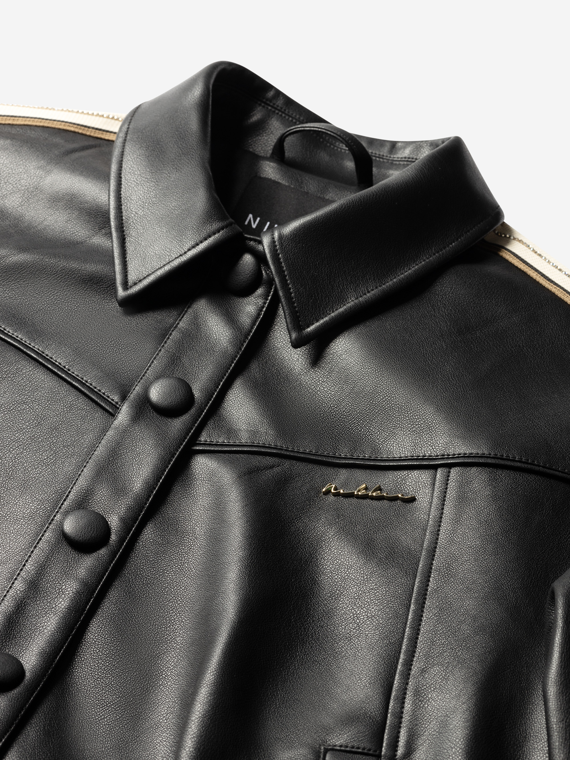 Loose-fitting jacket from faux leather