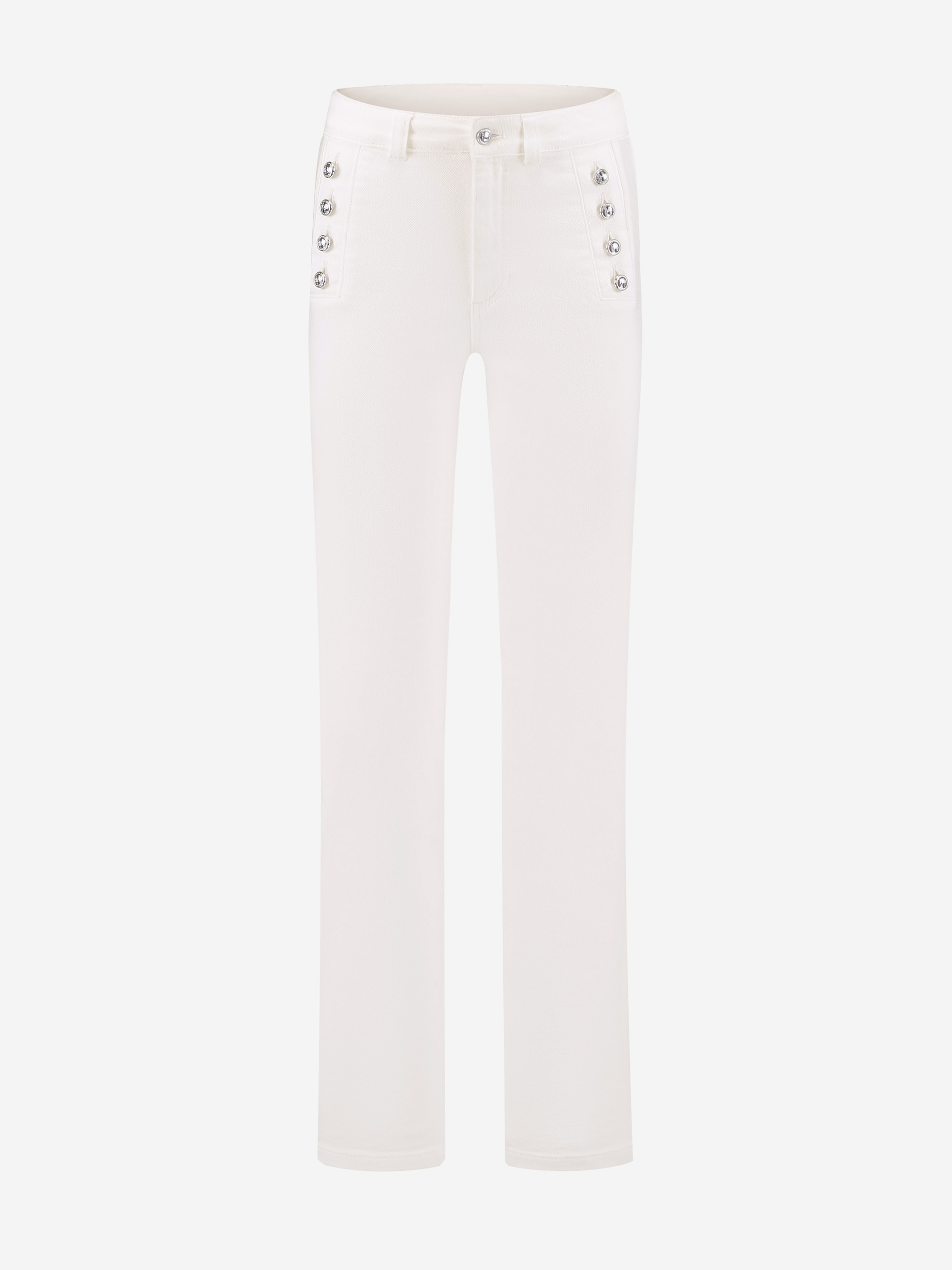 High rise jeans with buttons