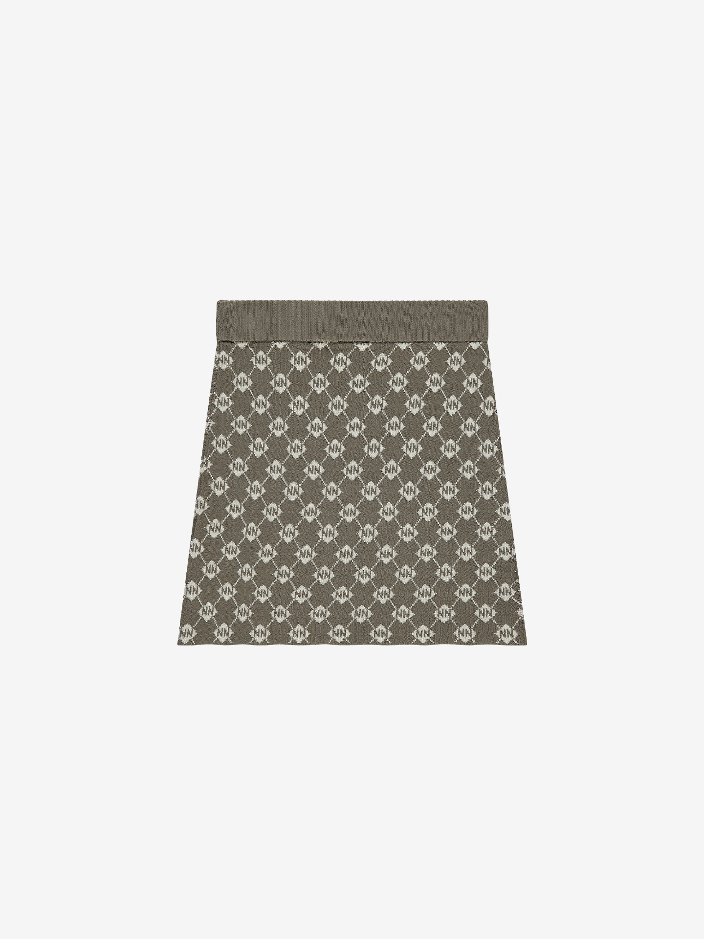 Short skirt with N&N logo pattern