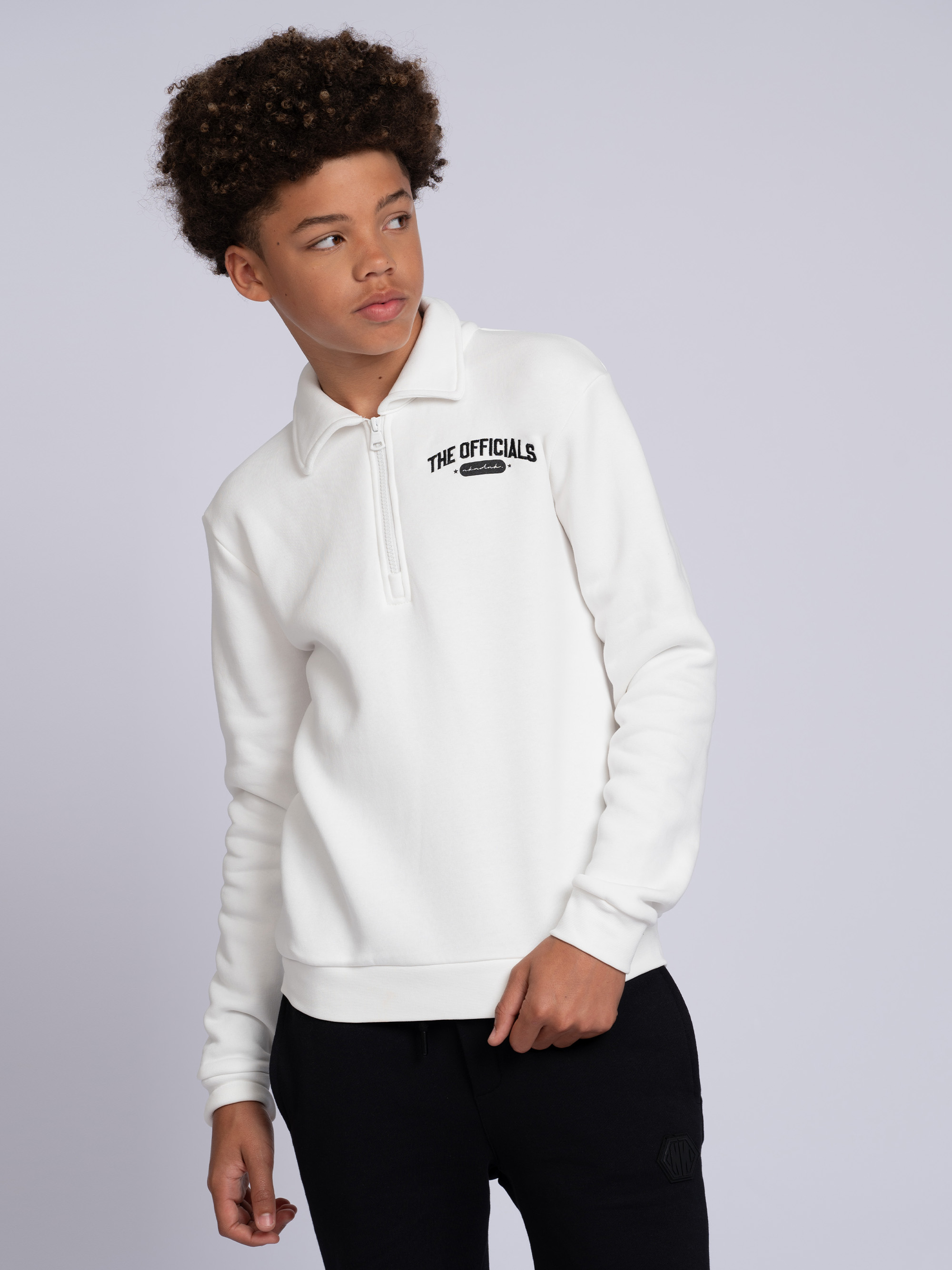 Half-zip sweater with embroidered logo
