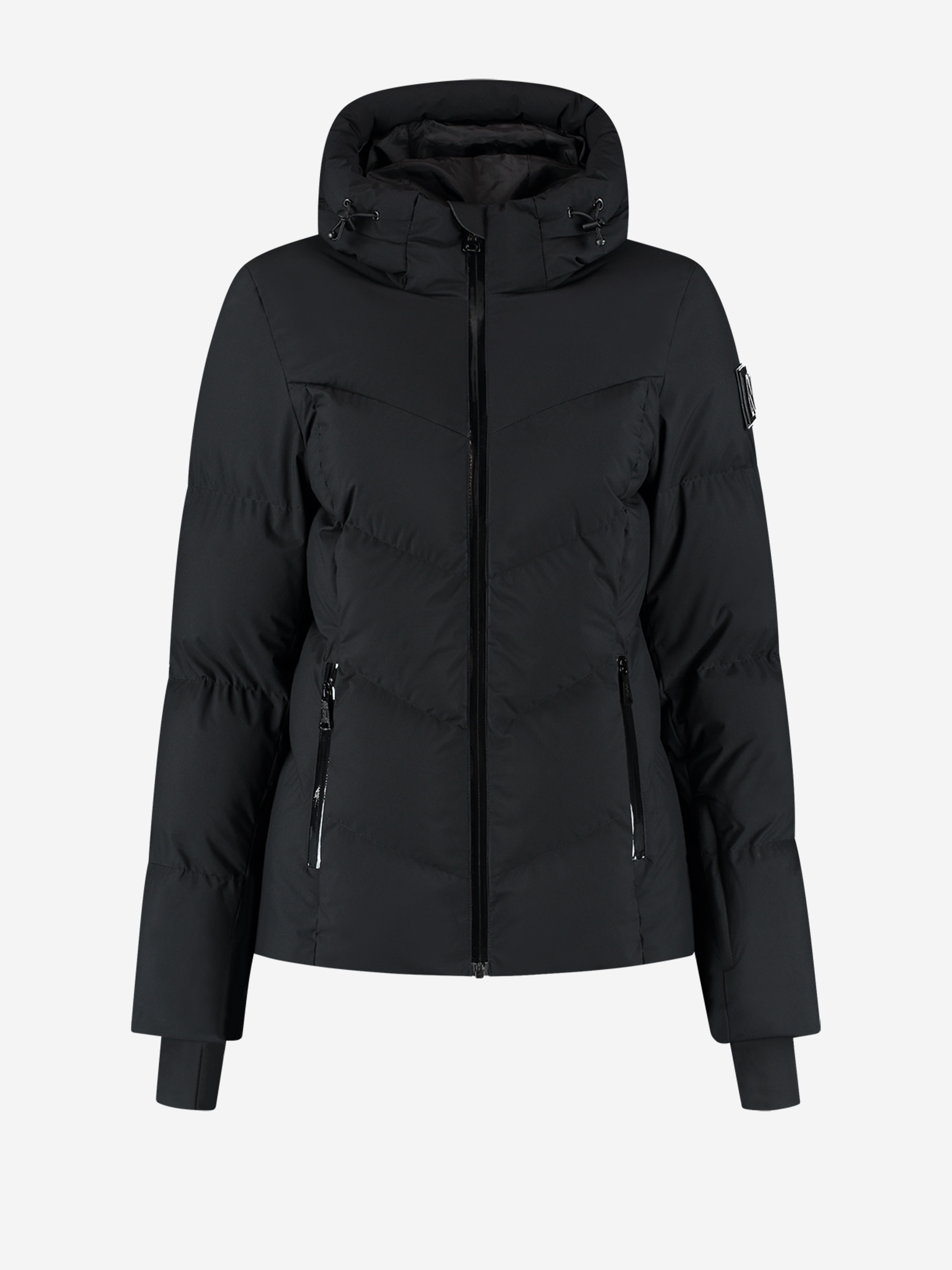 Ski jacket with hood and snow gaiters