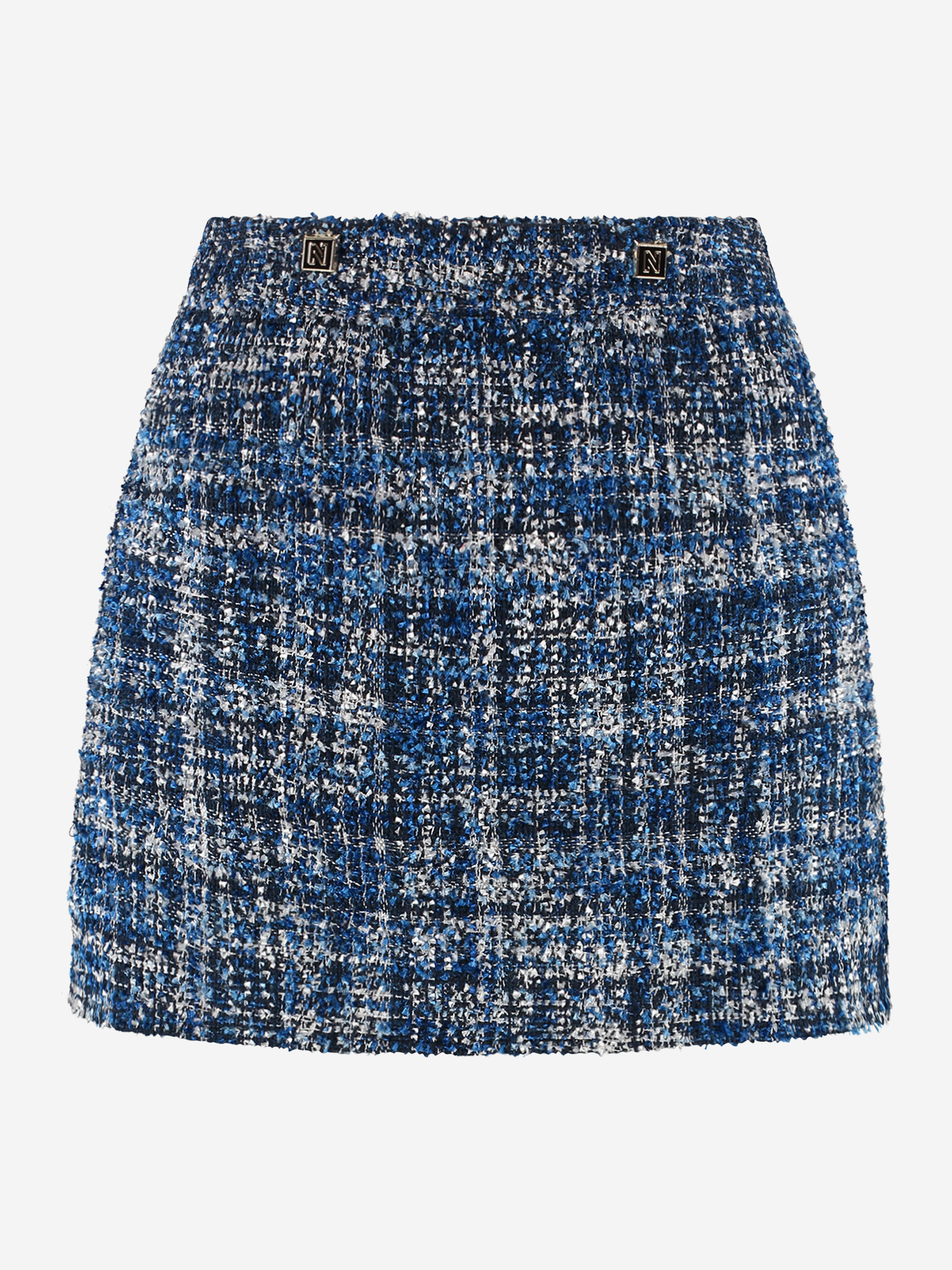 Short fitted skort made of tweed