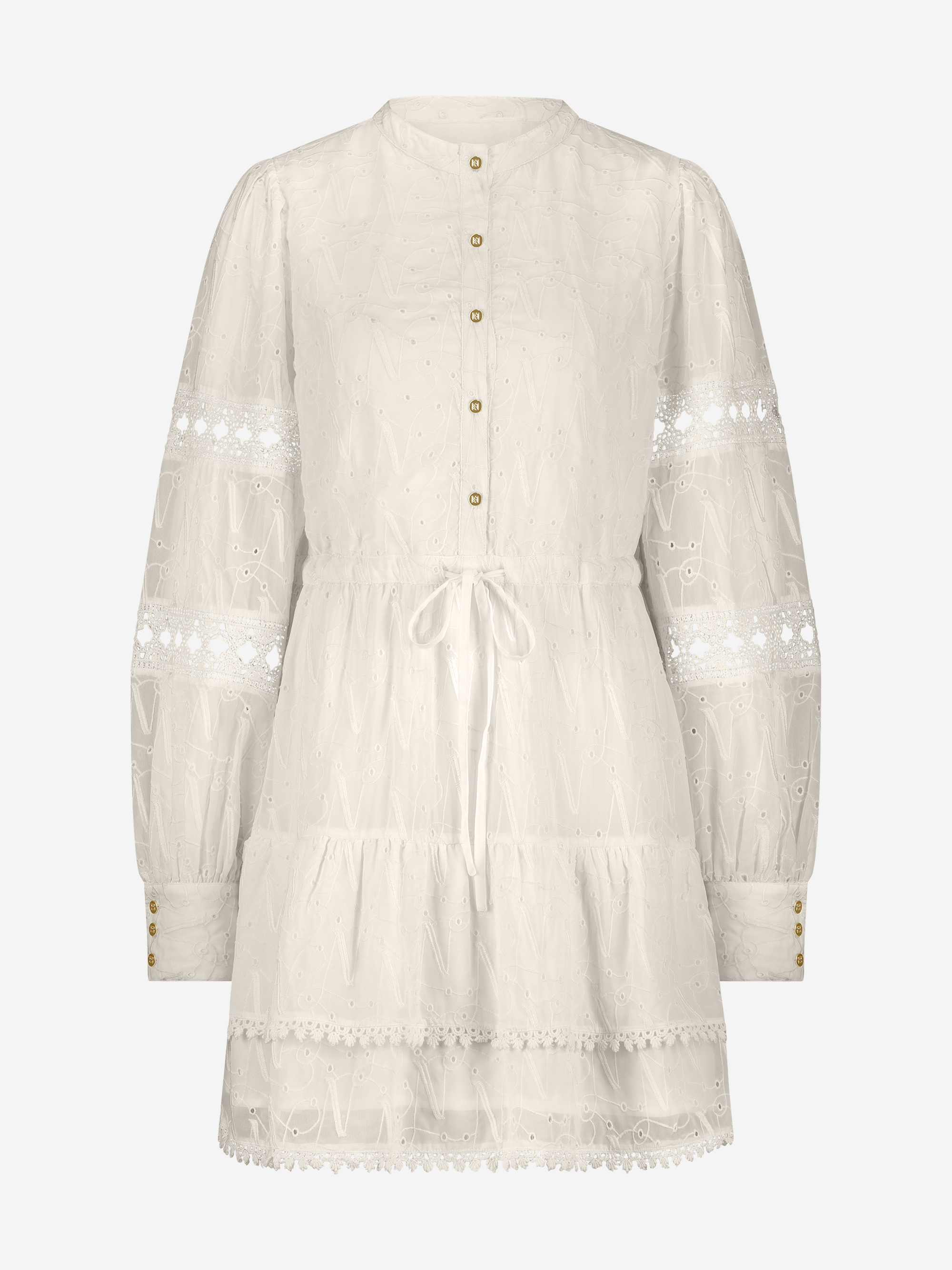 A-lijn jurk van broderie anglaise met cut-out details