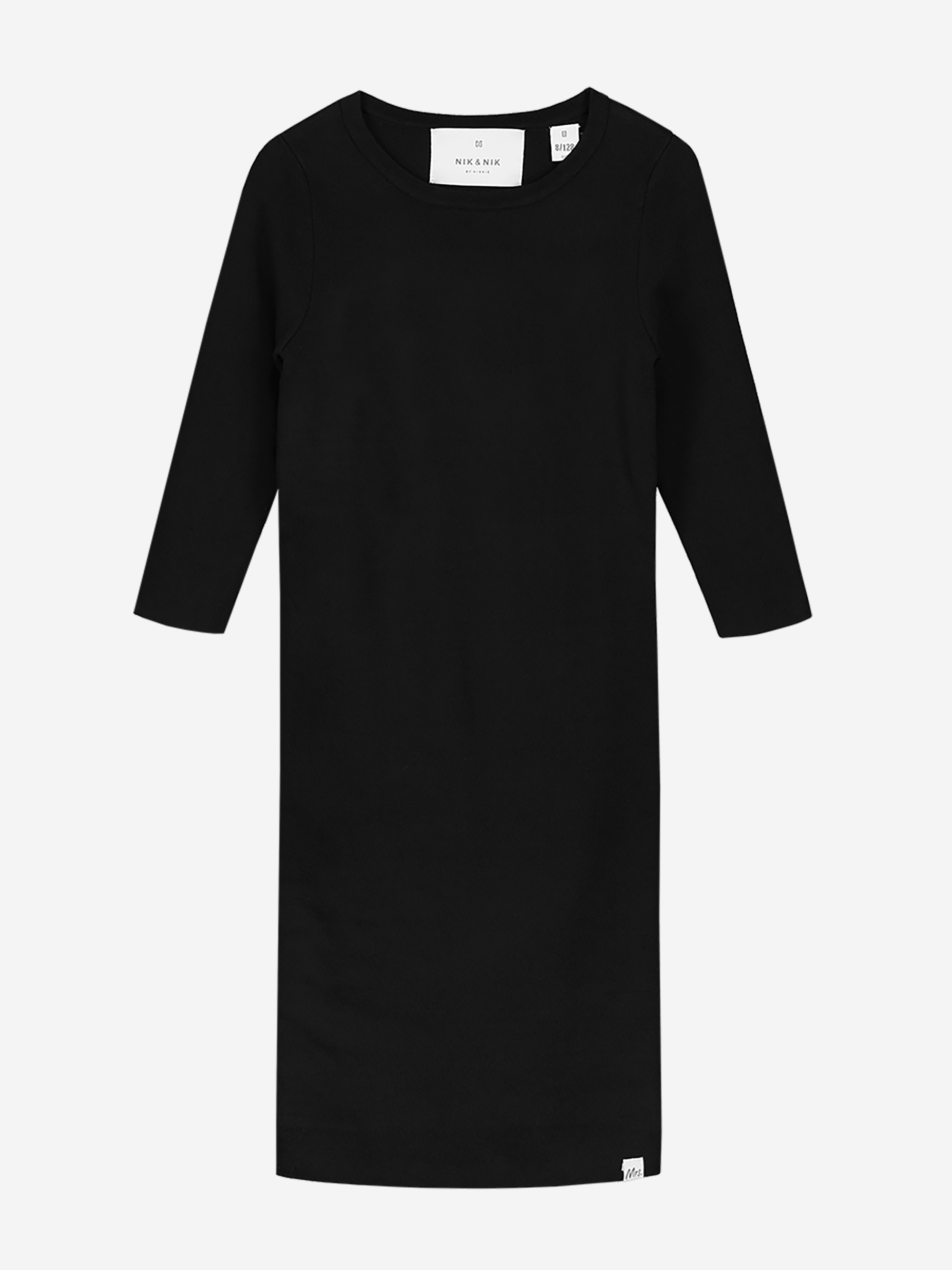 Zwarte jurk met driekwart mouwen
