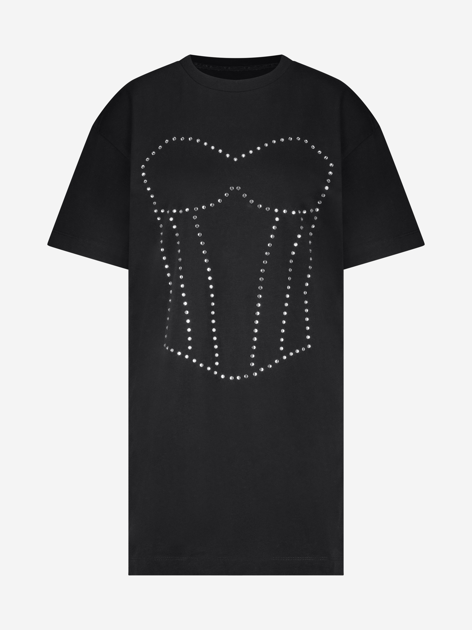 Oversized T-shirtjurk met strass steentjes