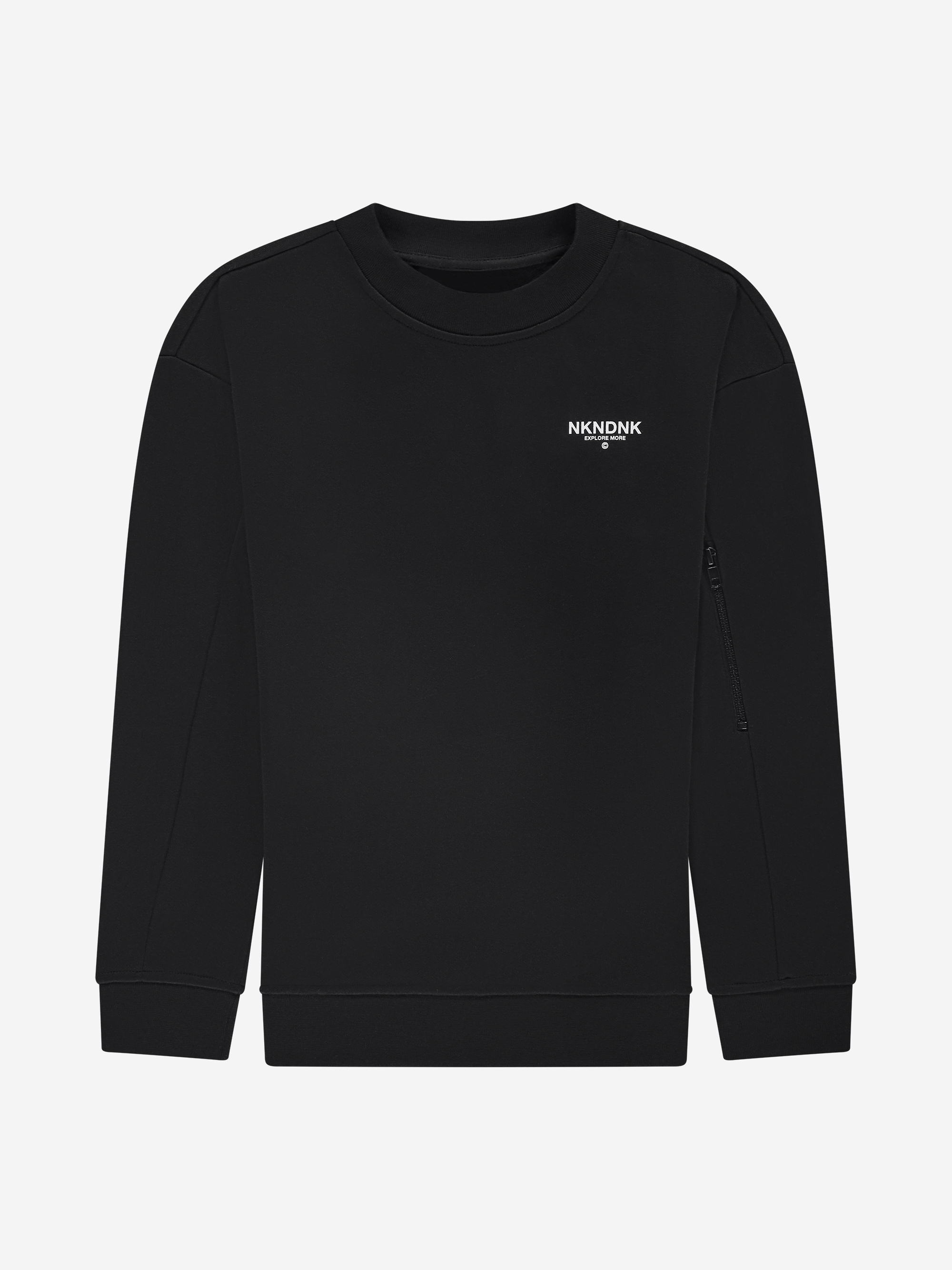 Sweater with zipper in sleeve