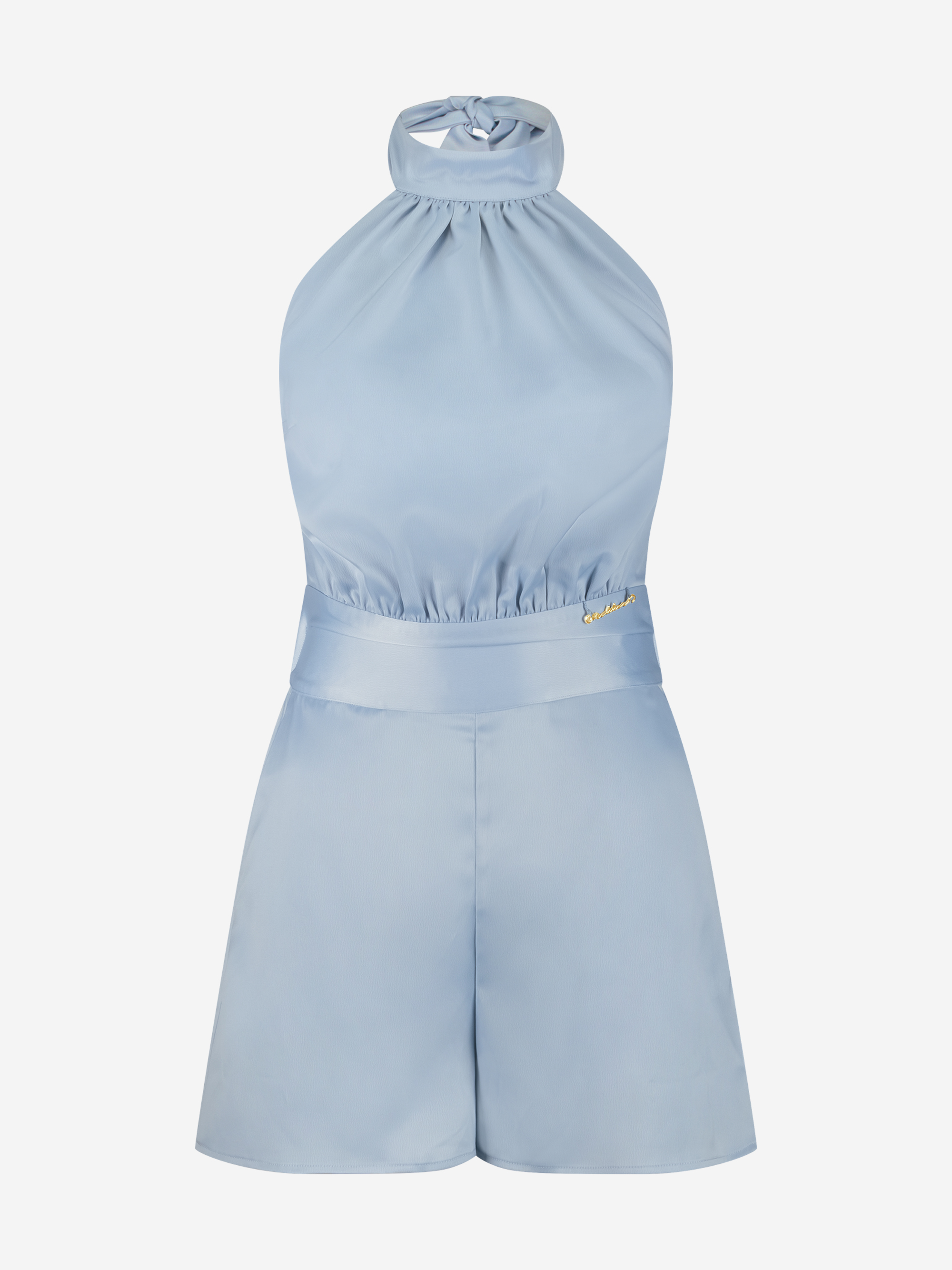Satin playsuit with bow detail