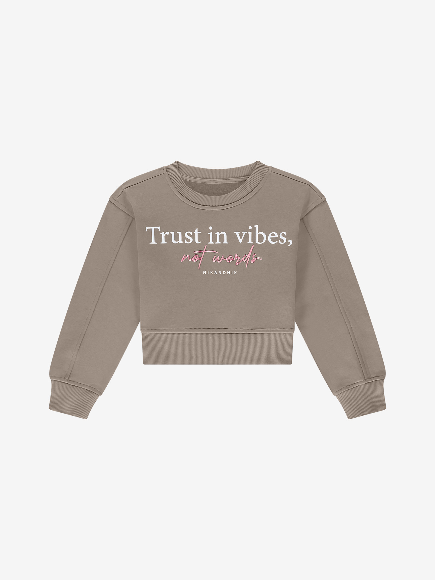 Sweater with embroidered text