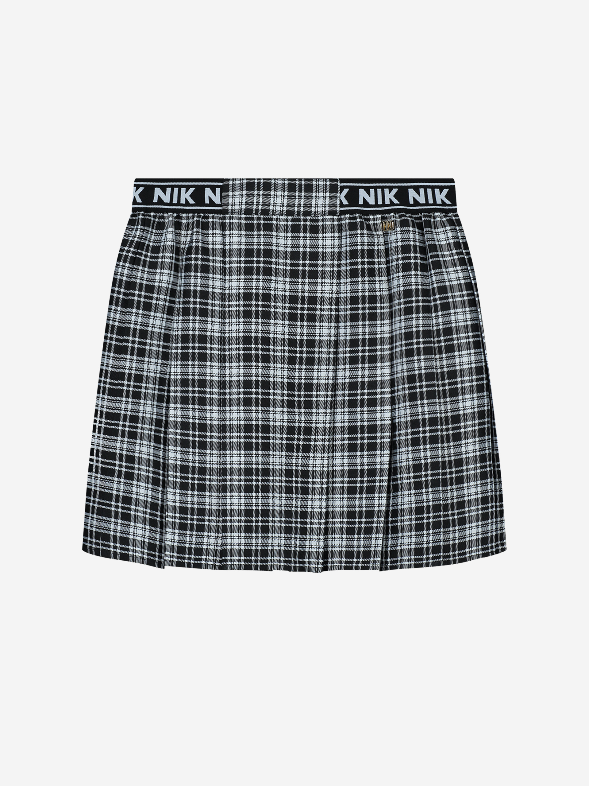  Checkered A-line skirt with elastic waistband 