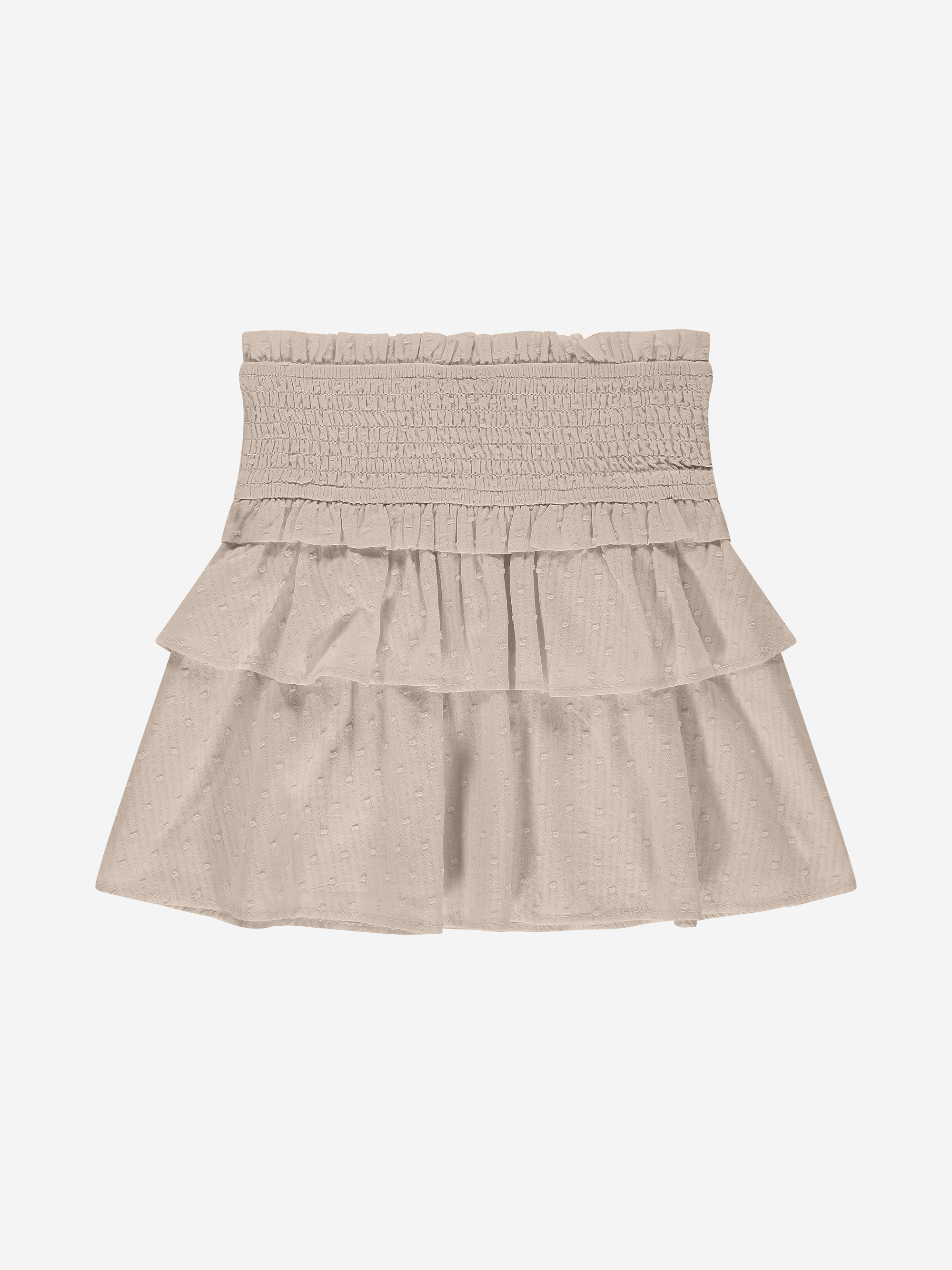 Short ruffled skirt with embroidered dots