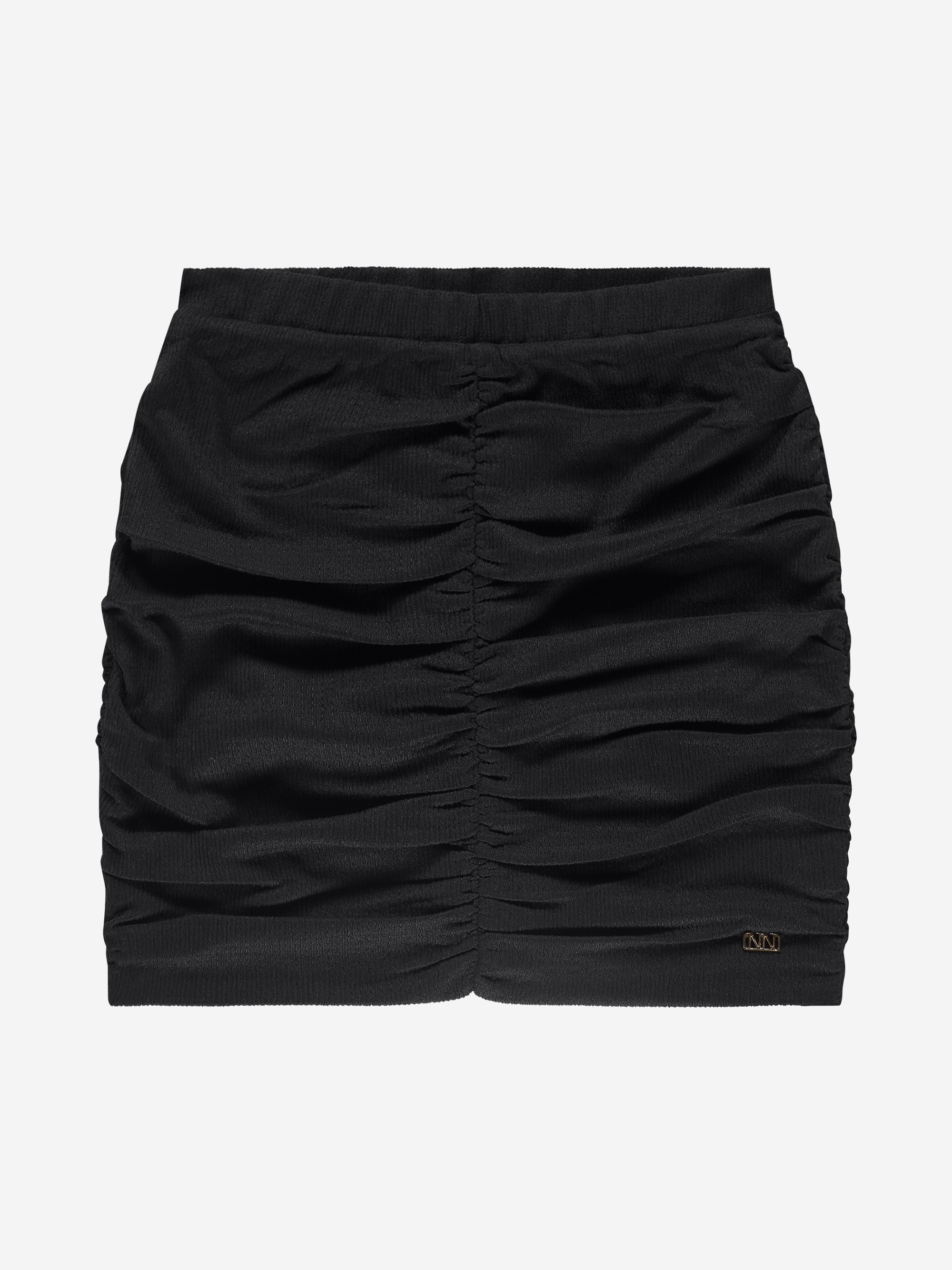Korte gedrapeerde rok met elastische tailleband