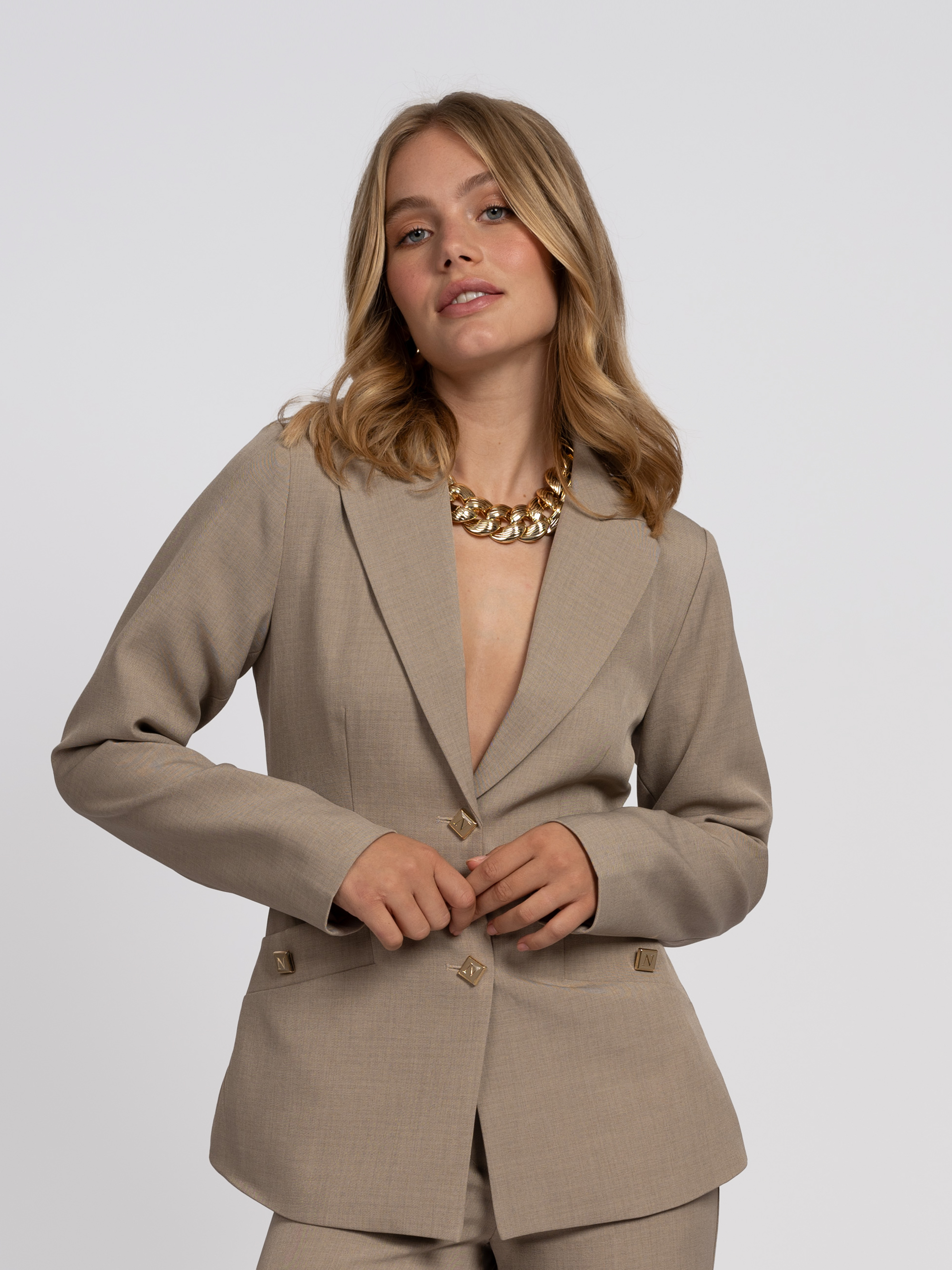 Tailored melange blazer