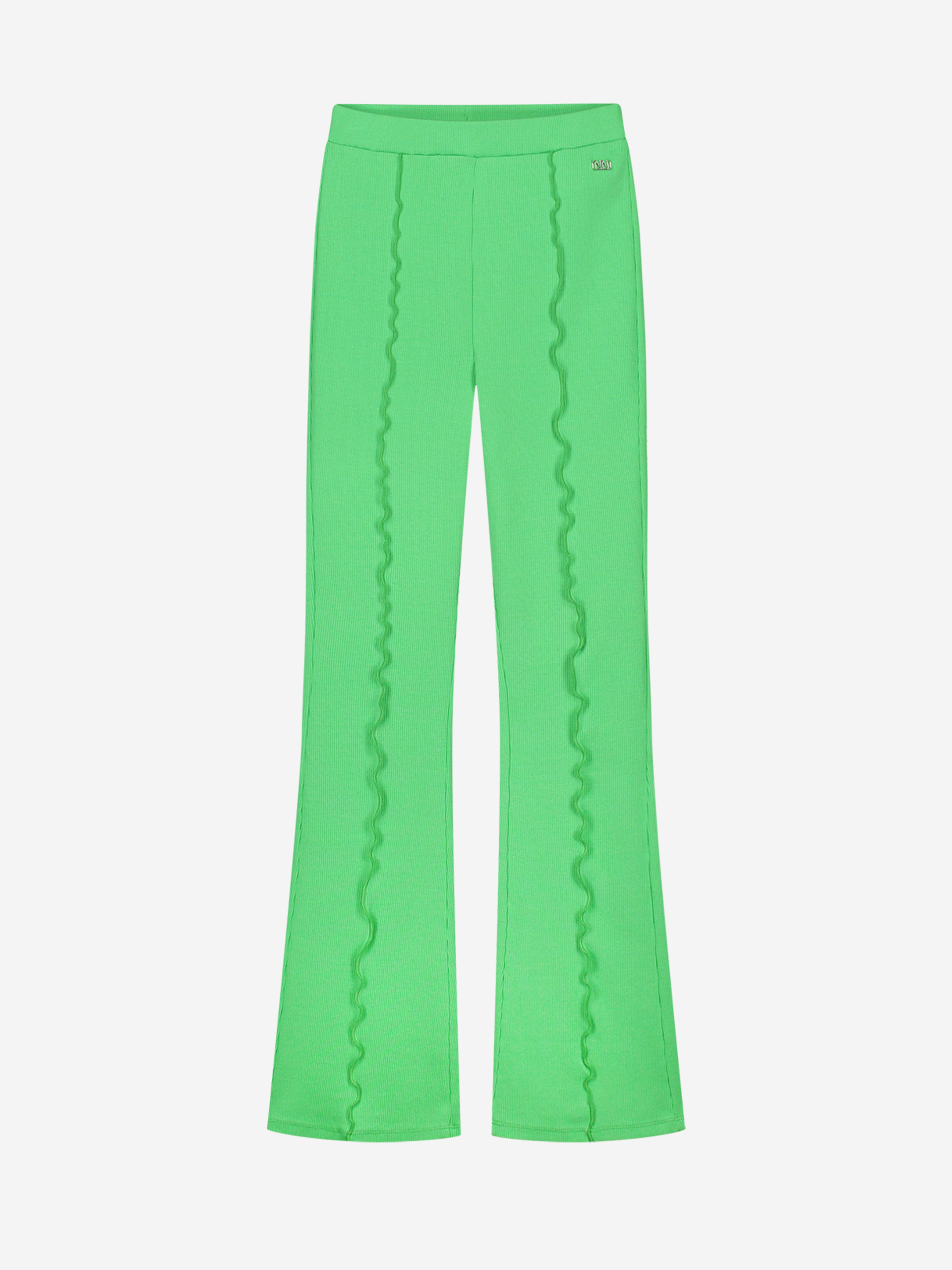 Fitted rib broek met hoge taille 