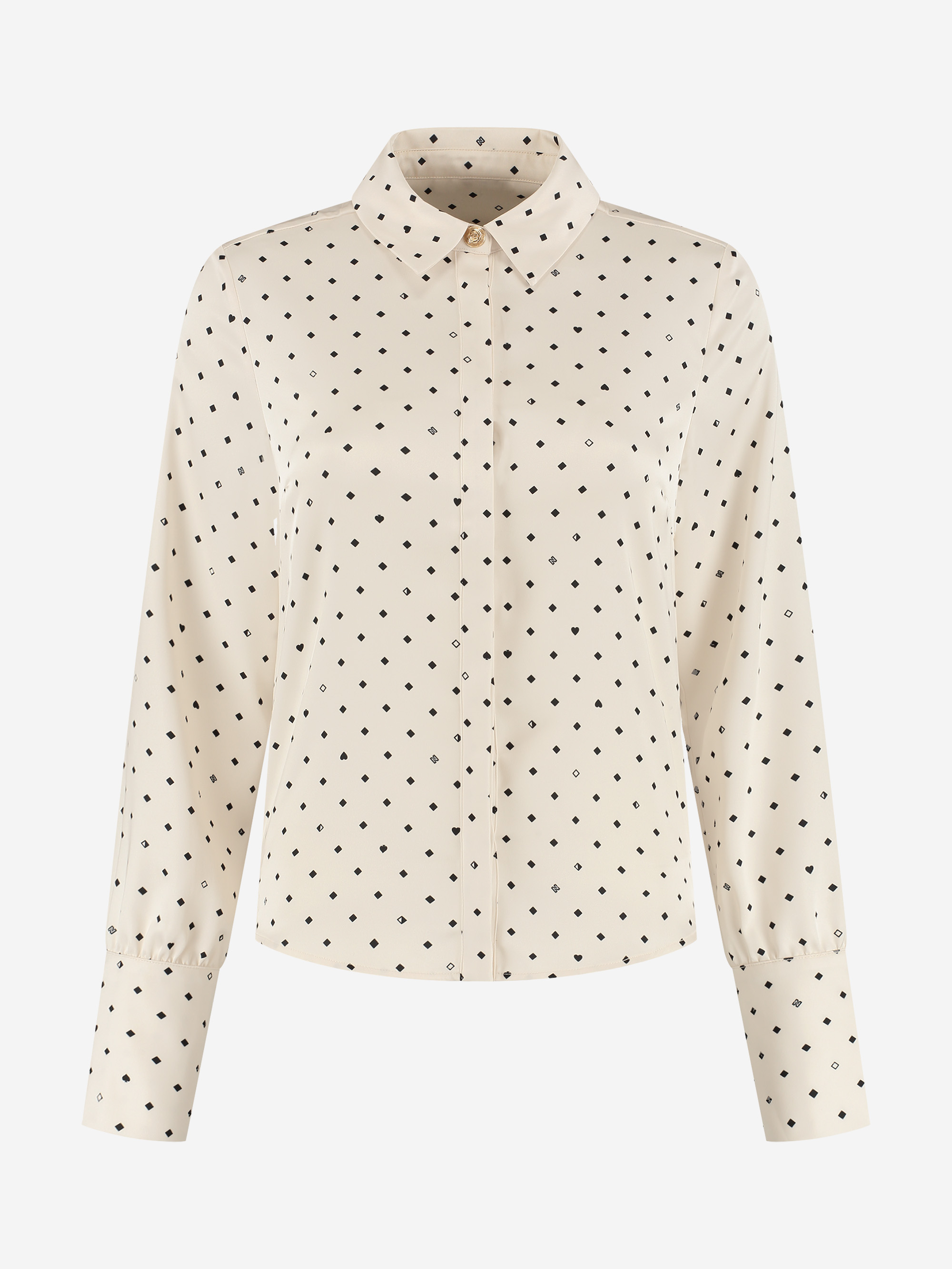Loose-fitting blouse with all-over print