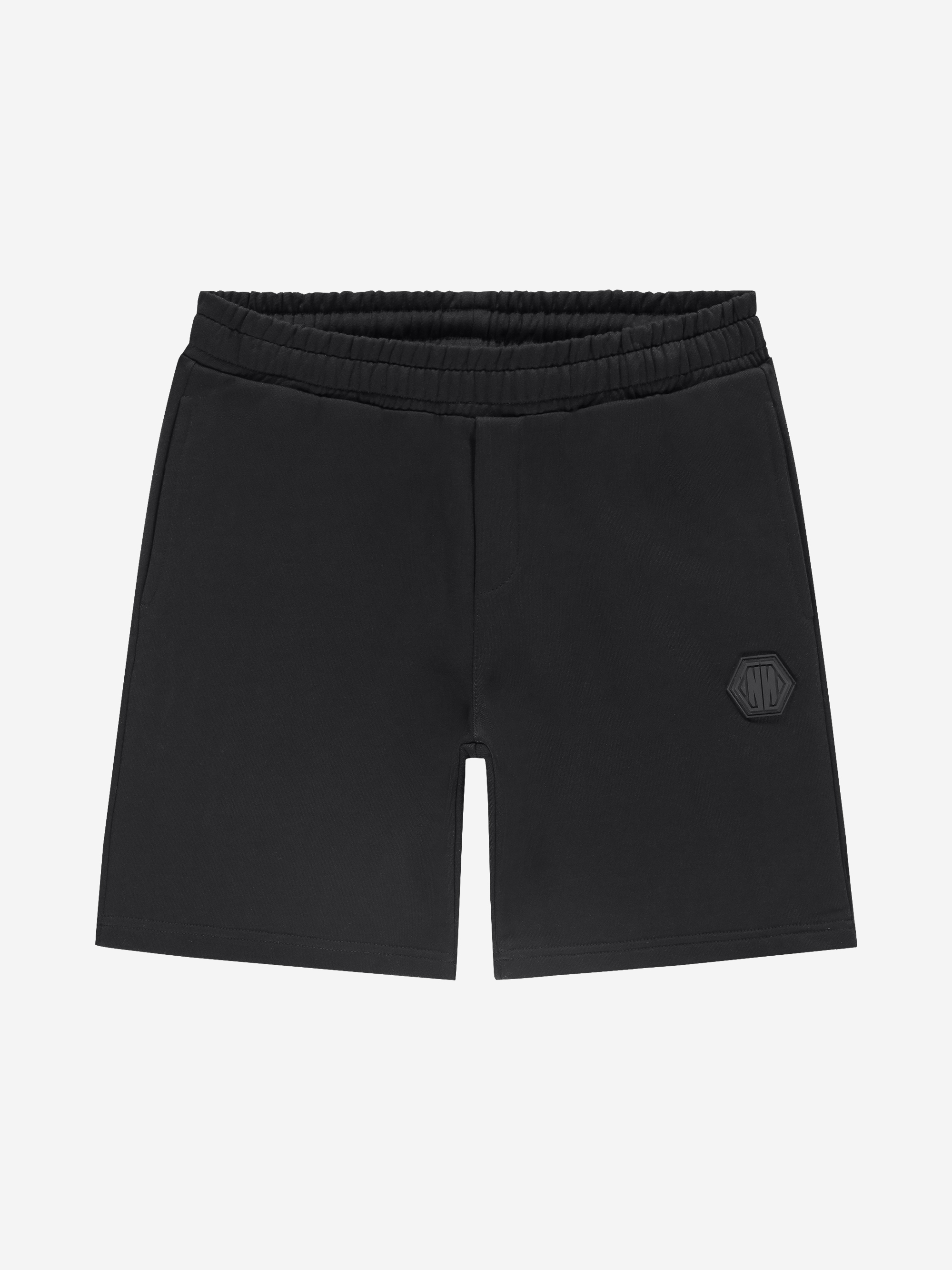 Sweat shorts with elastic waistband and logo patch