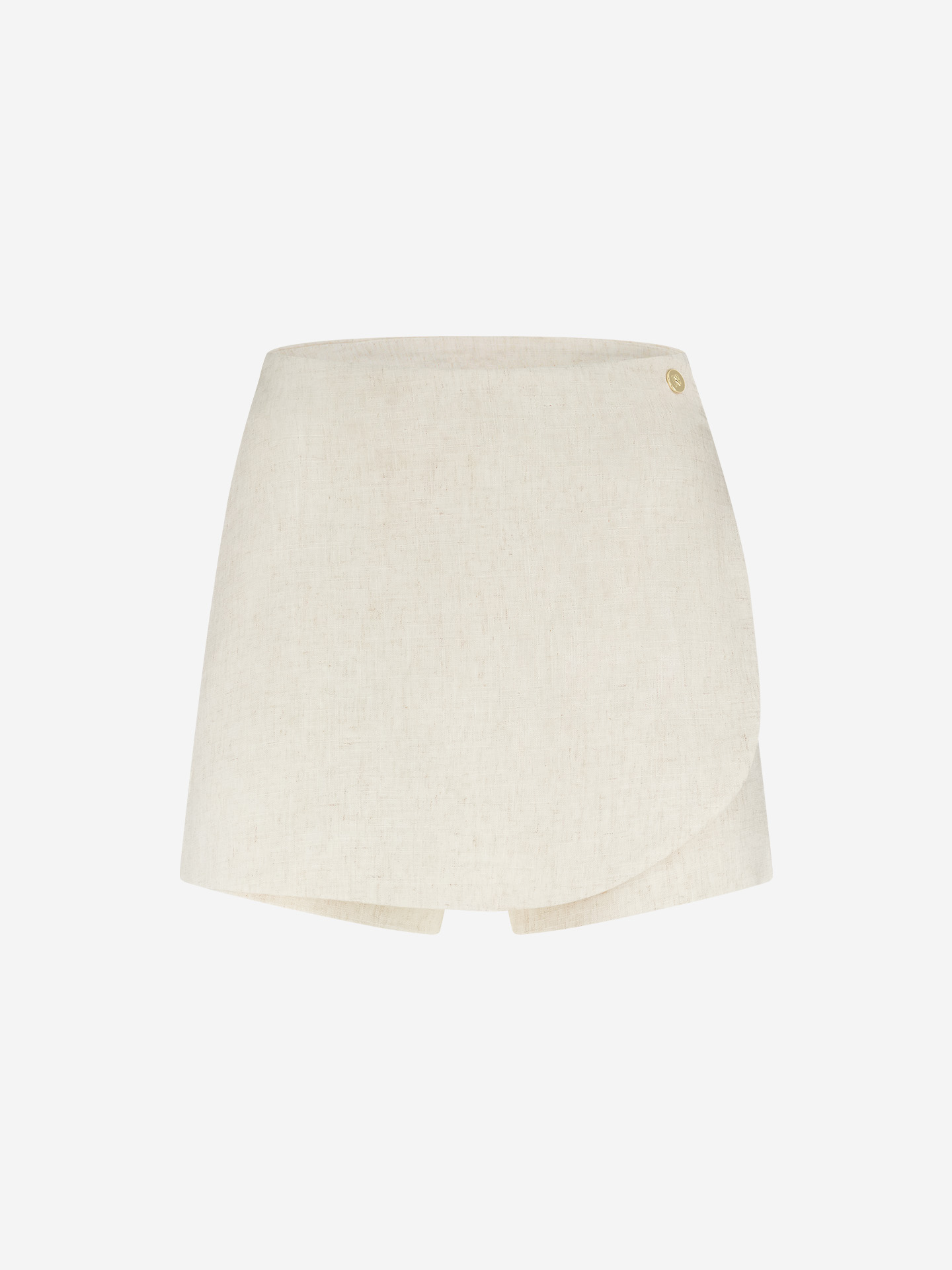 Gemêleerde skort met asymmetrische overslag