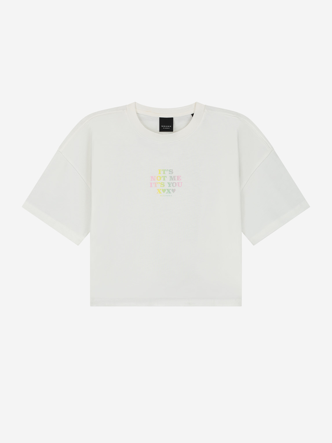 Cropped T-shirt with small print