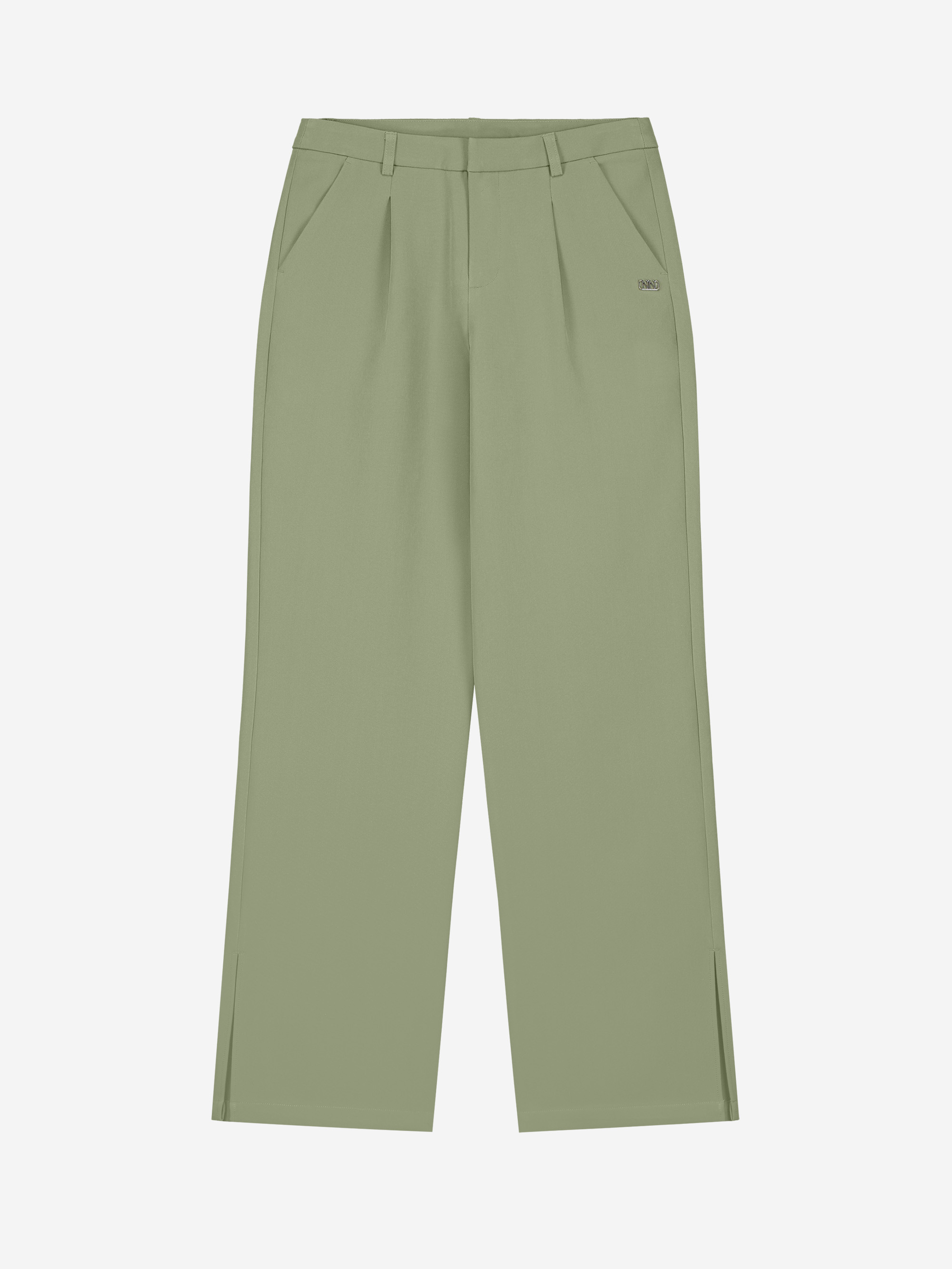 Straight fit pants with split