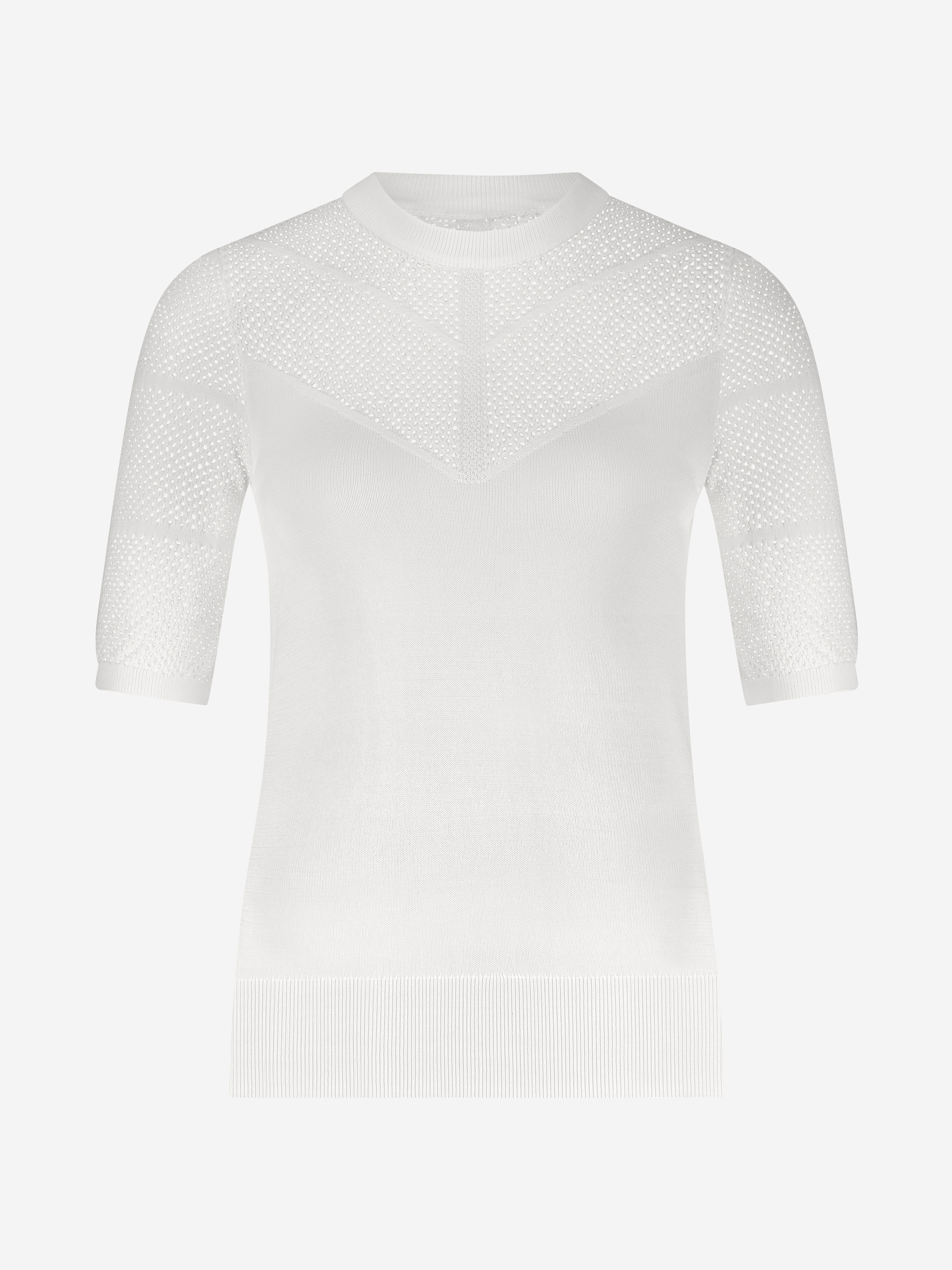 Ajour knitted top with half-long sleeves