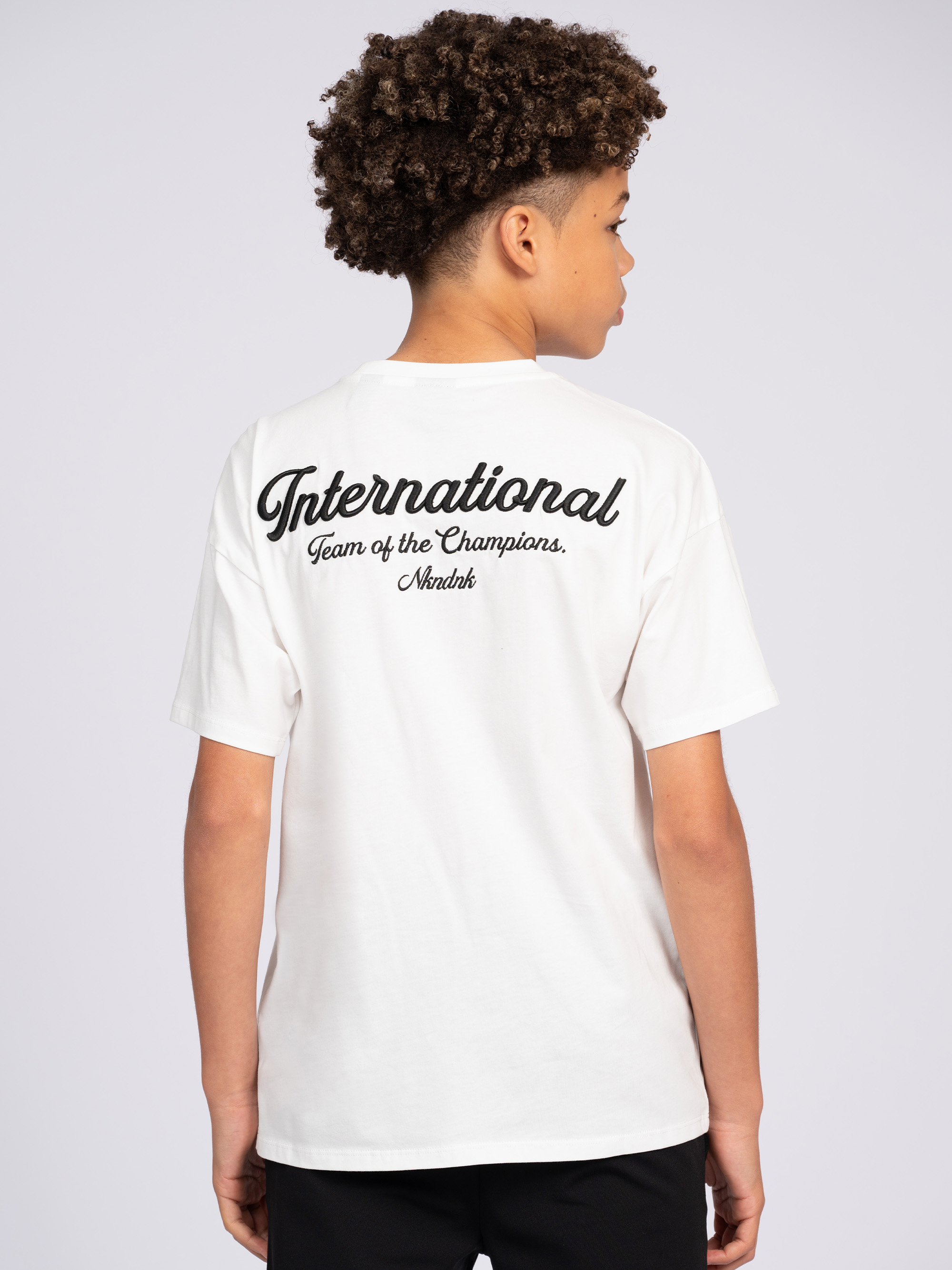 T-shirt met geborduurde tekst