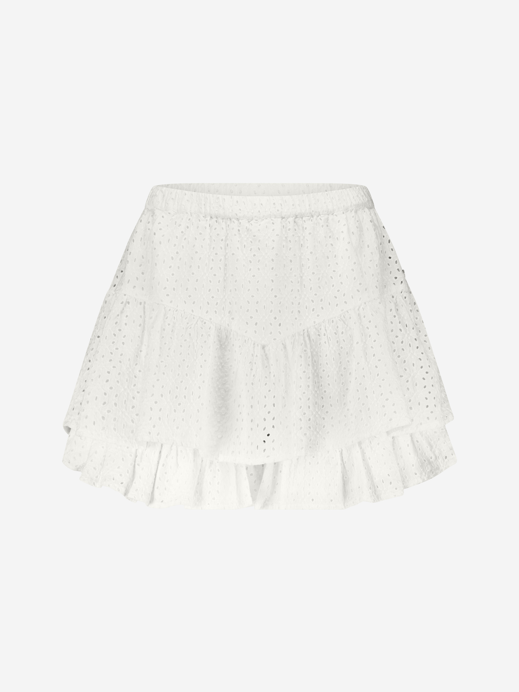 Skort met volants en broderie anglaise