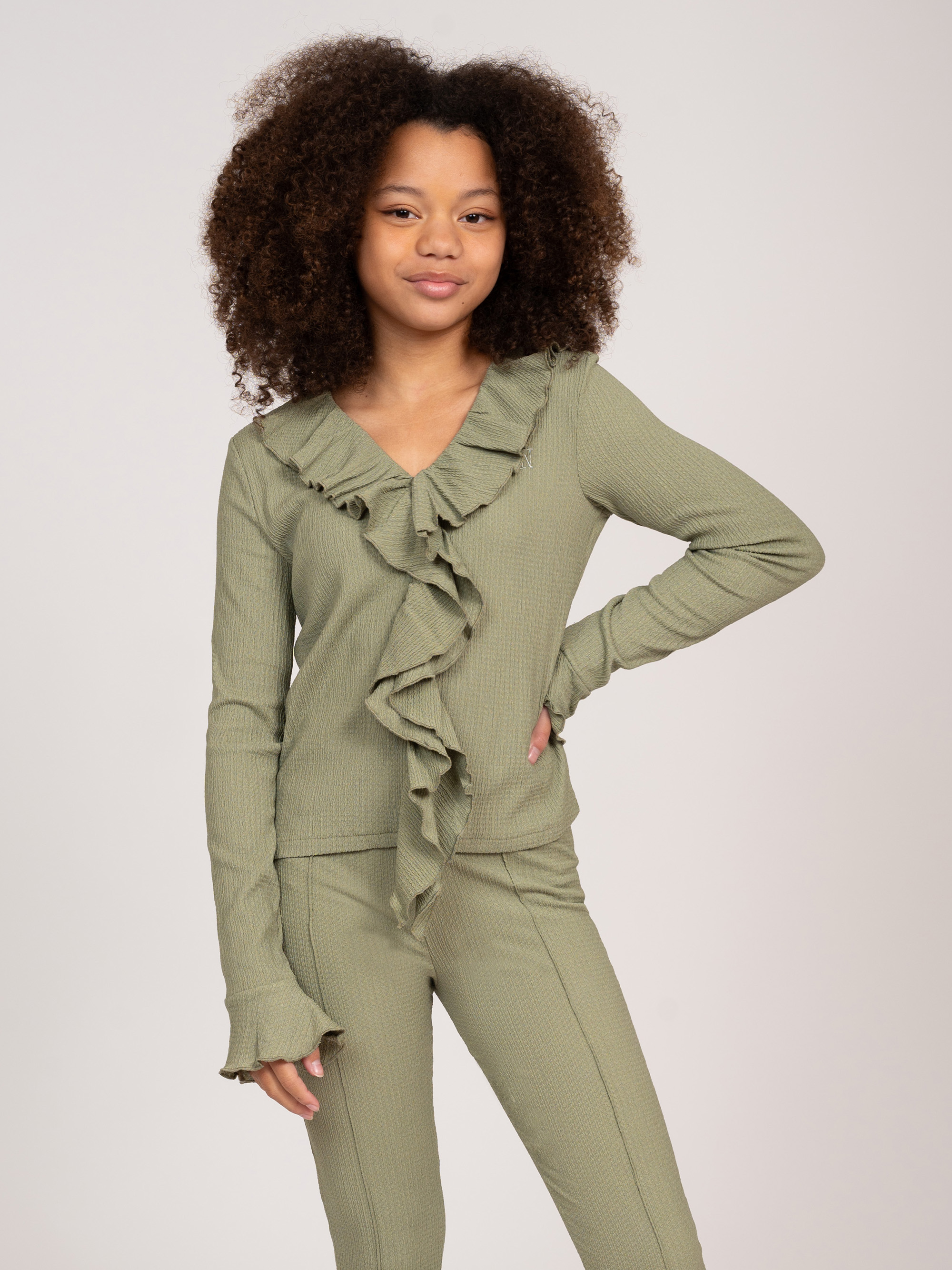Top with ruffles