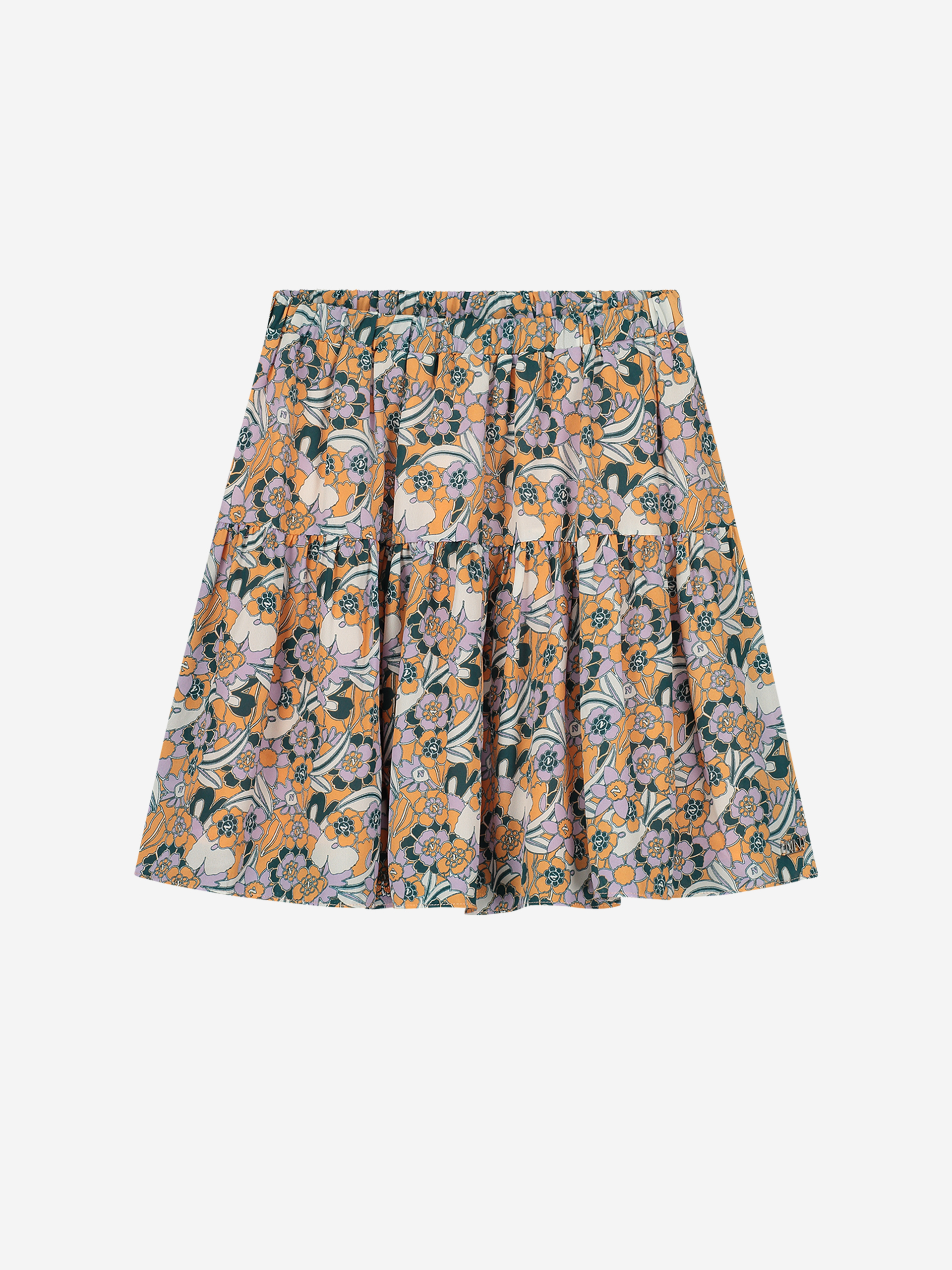 A-line printed skirt with elastic waistband