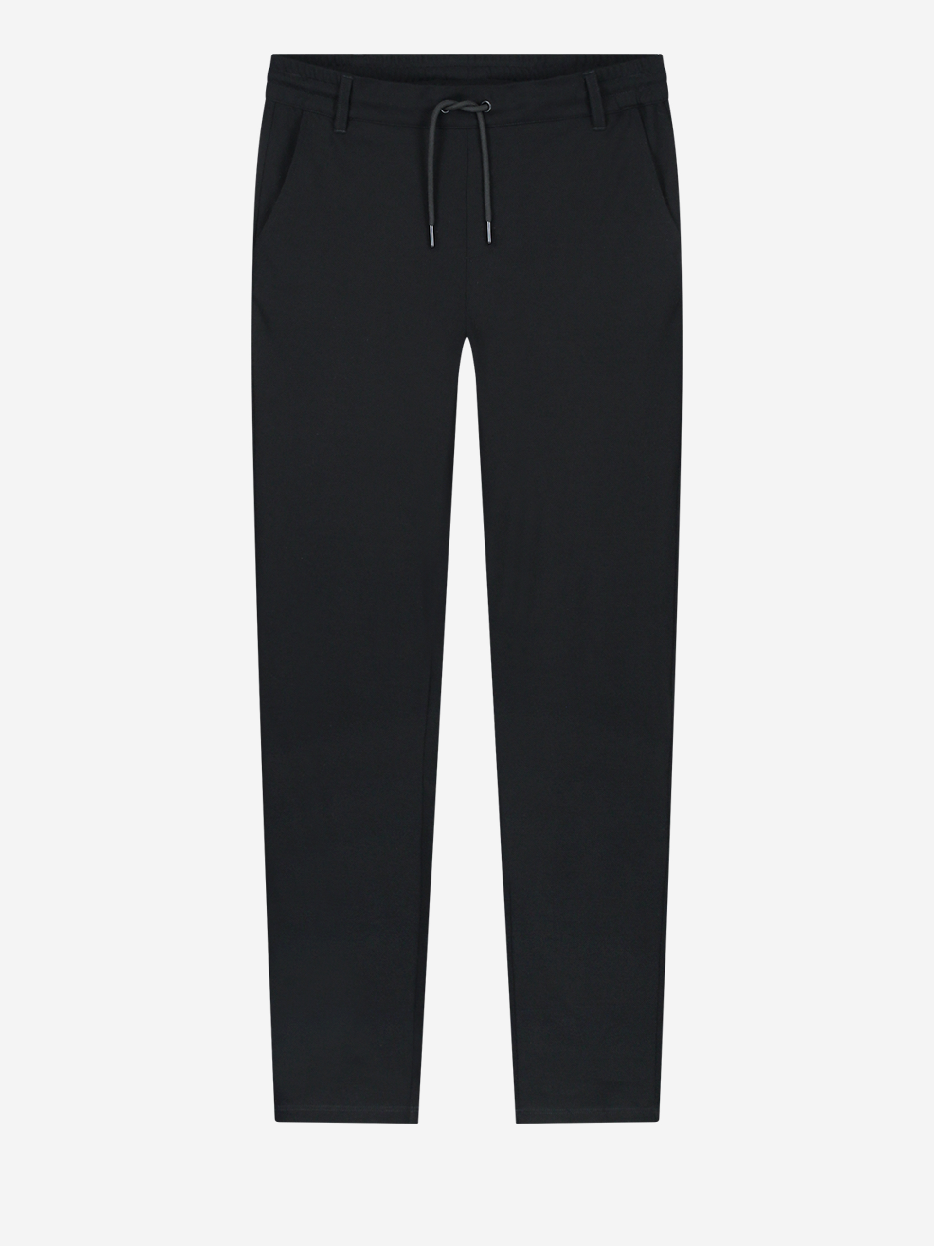 Mid rise trousers with elastic waistband