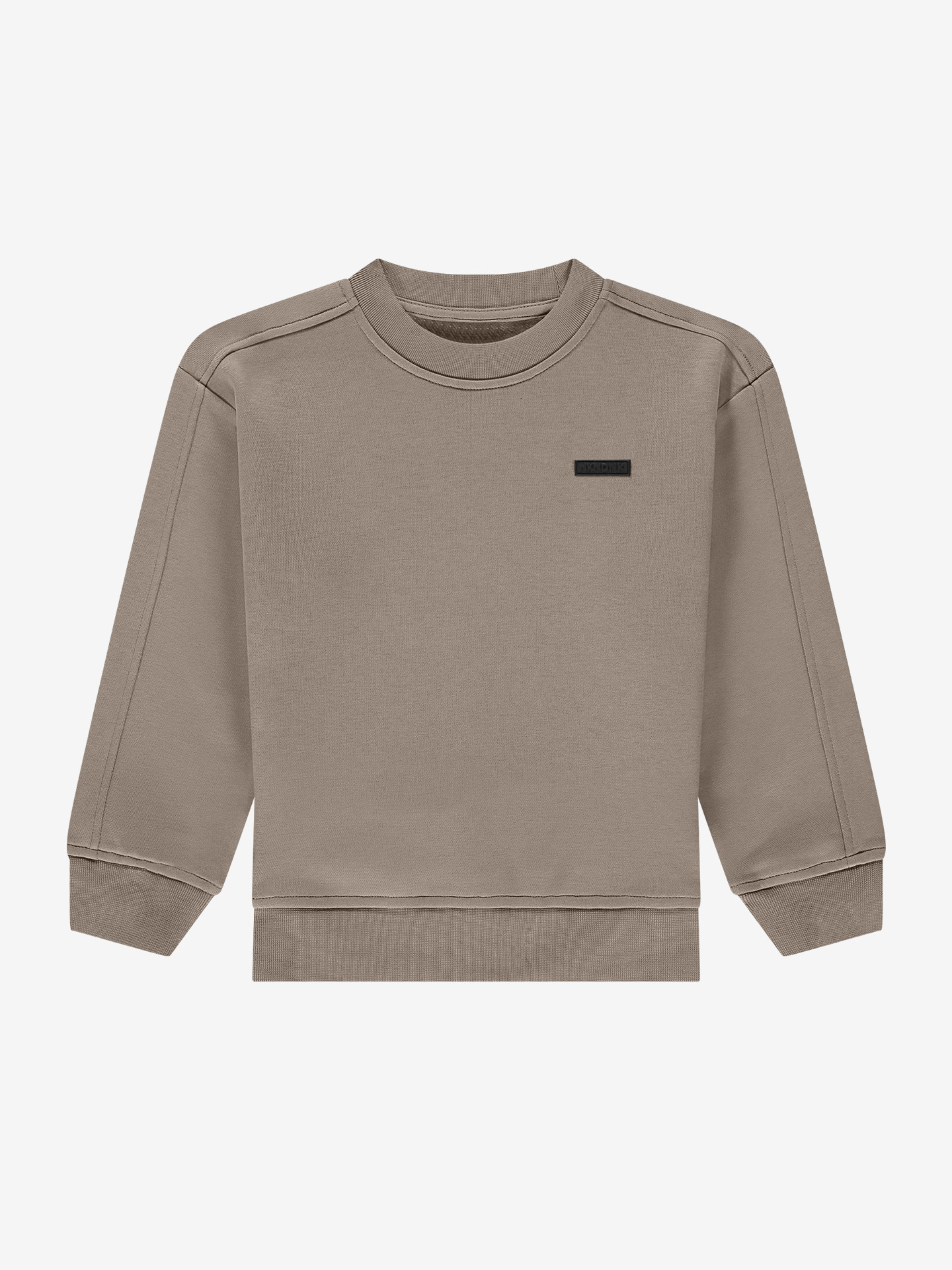Sweater with embroidered text on the back