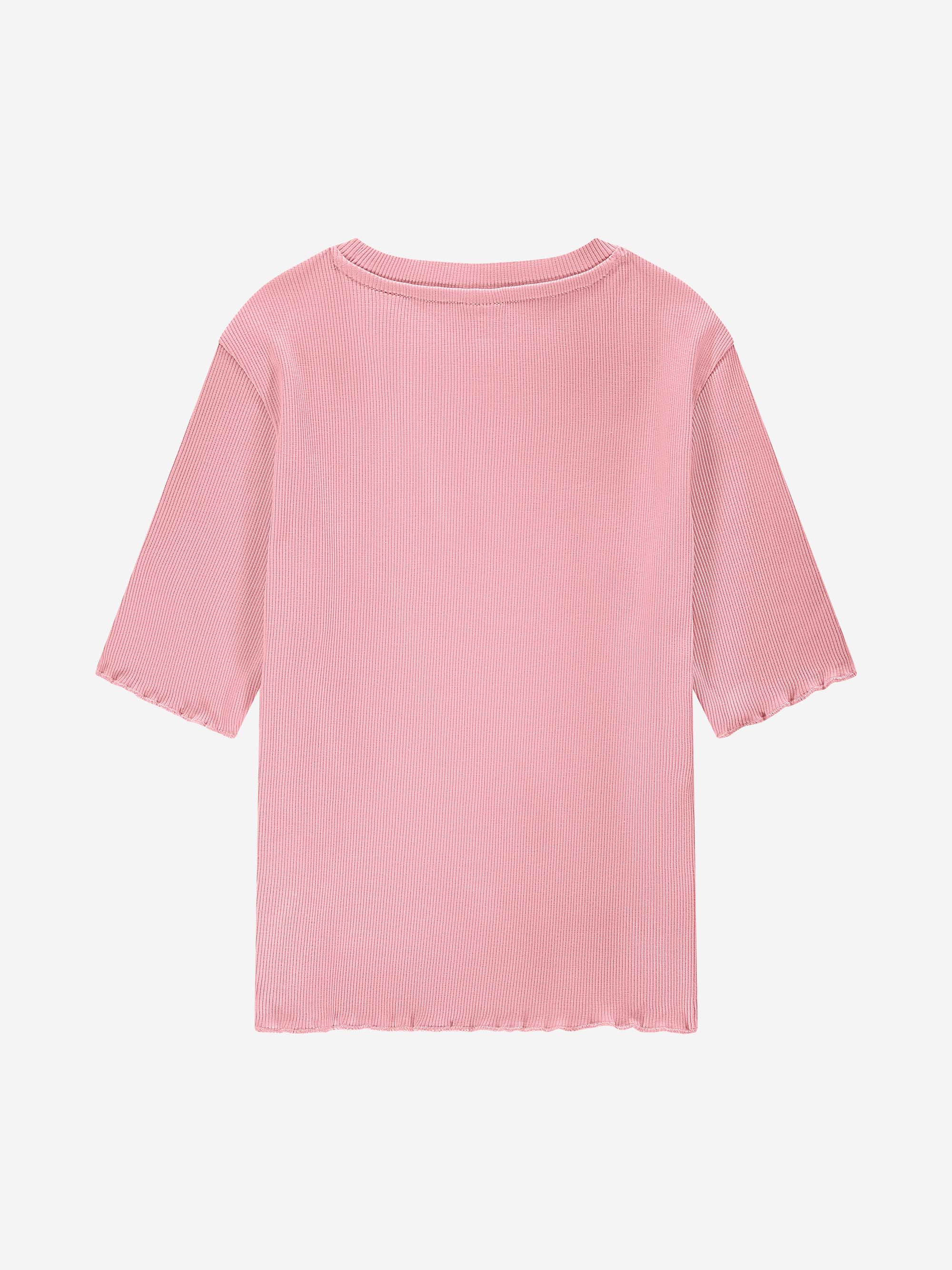 Ribbed top with ruffles