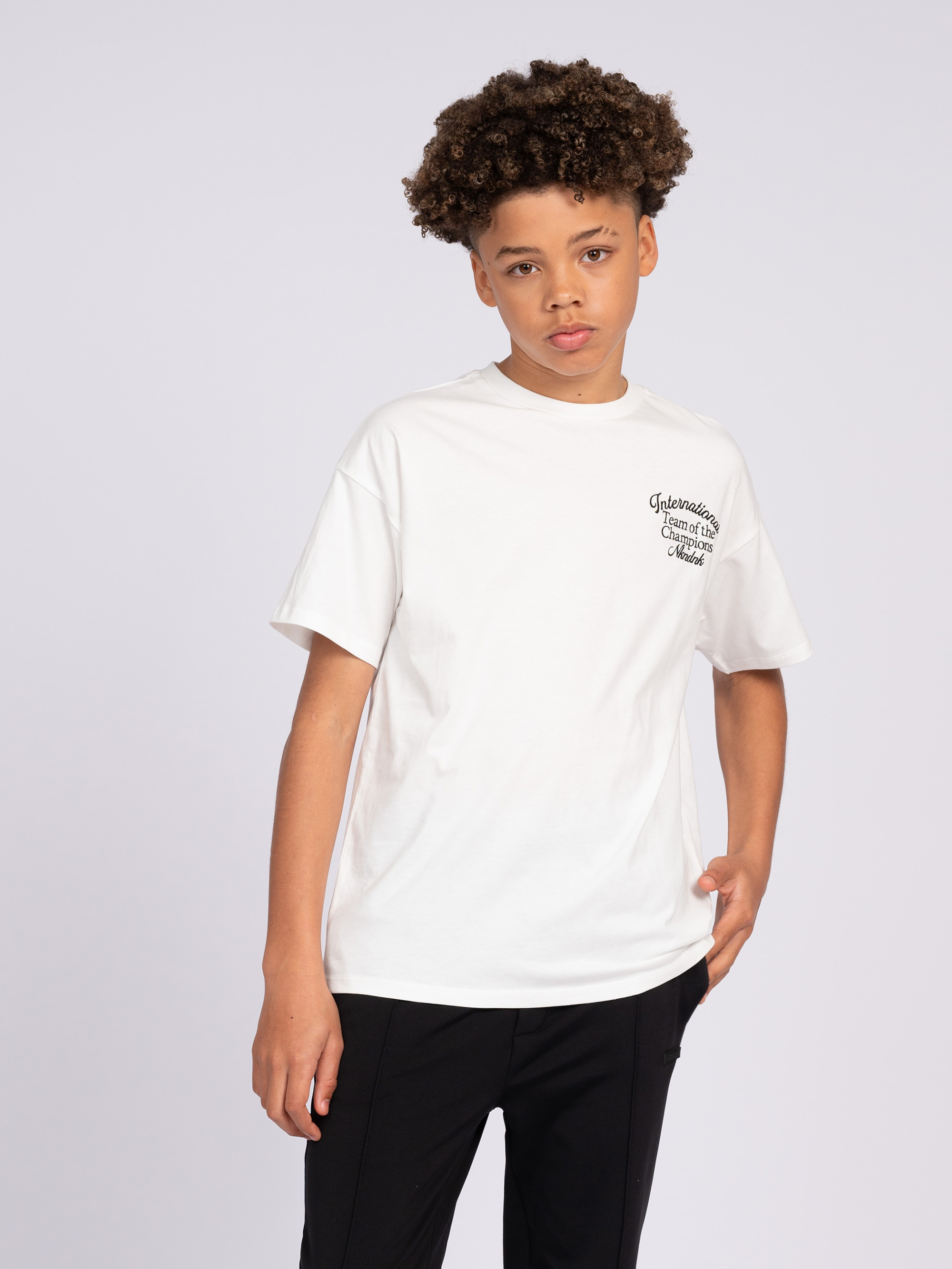 T-shirt met geborduurde tekst
