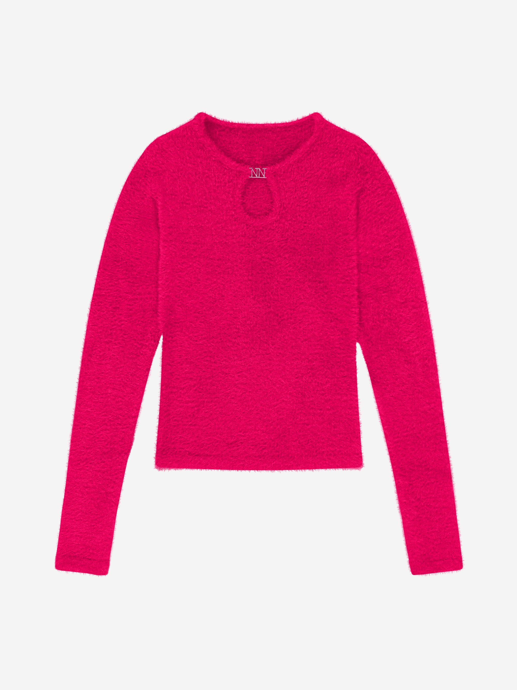 Fluffy trui met detail bij hals
