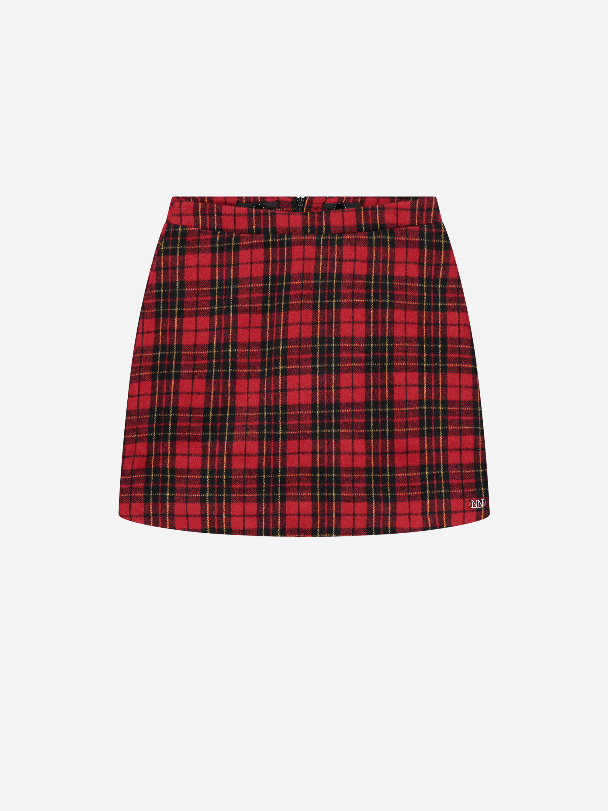 Checkered skirt with high waist