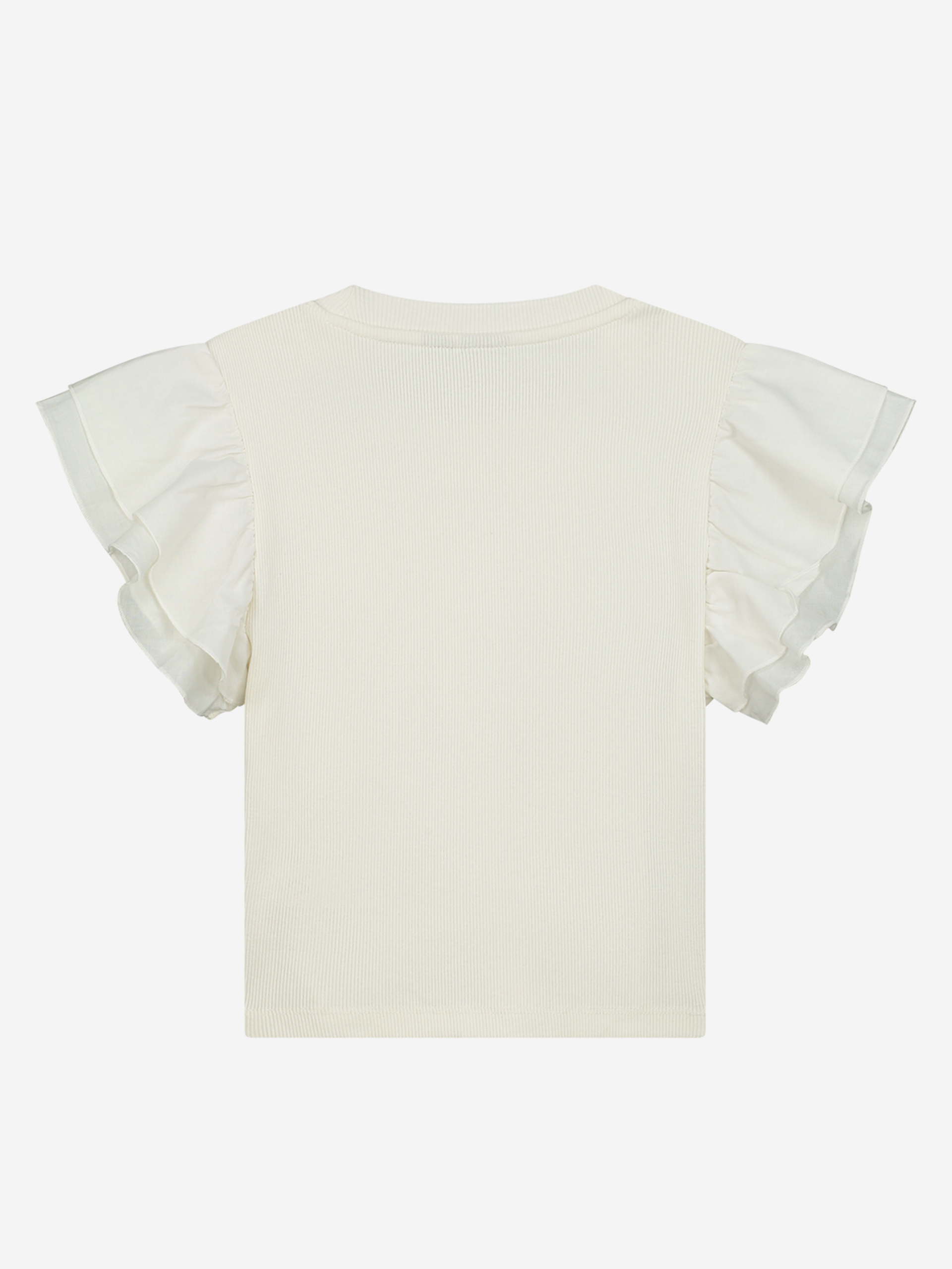 Volant Sleeve Rib T-Shirt