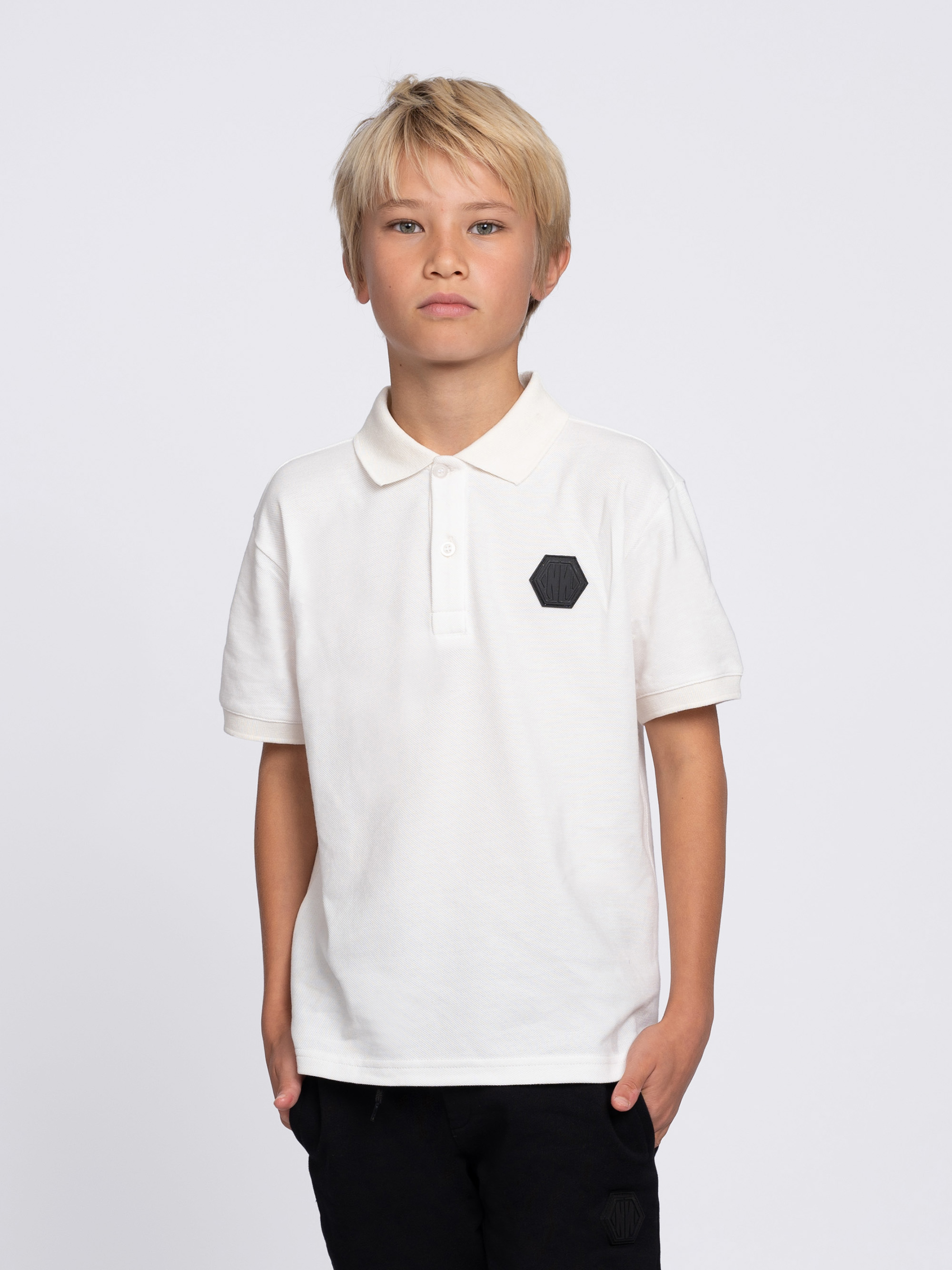 Losvallende polo met logo patch