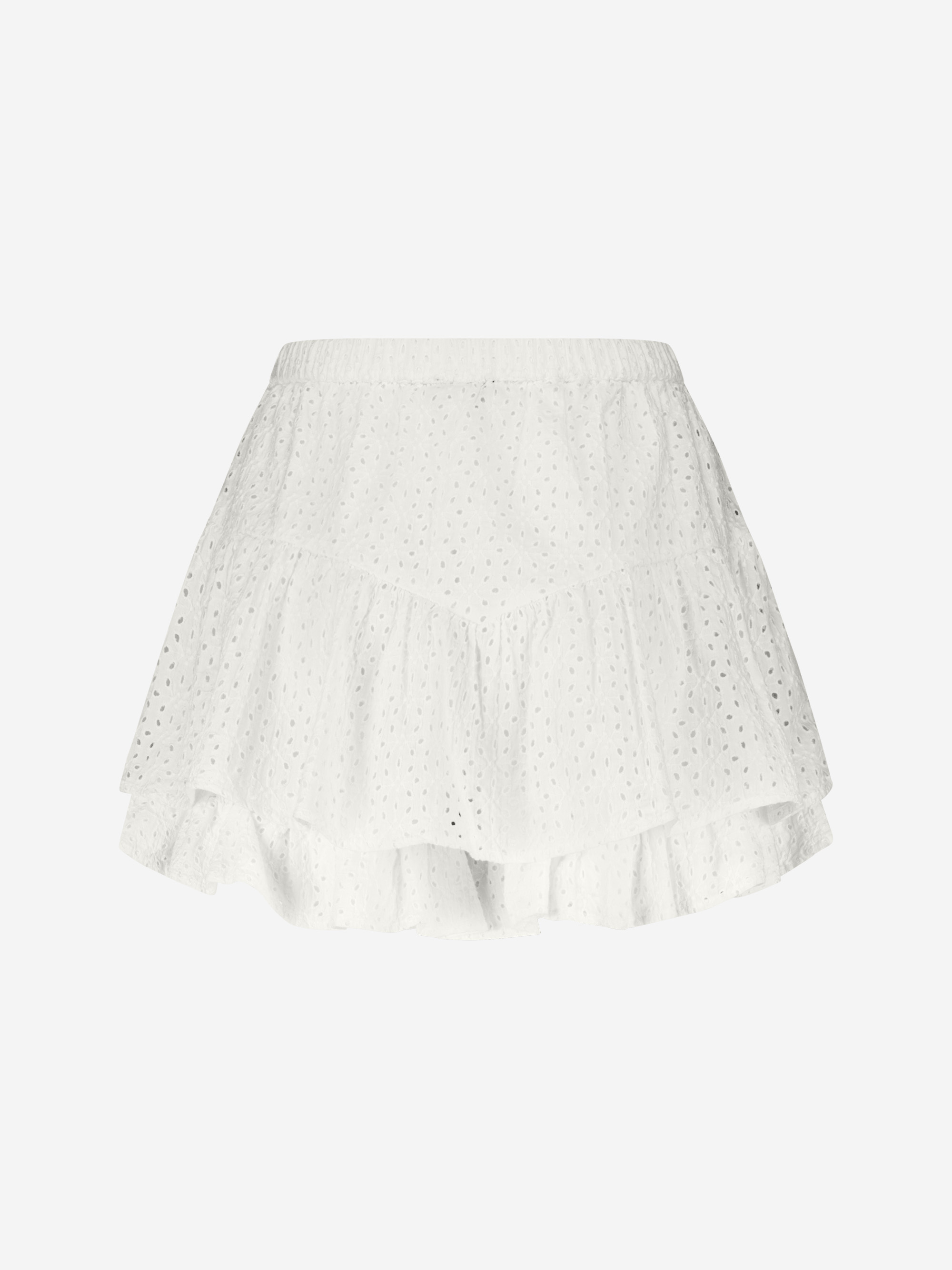 Skort met volants en broderie anglaise