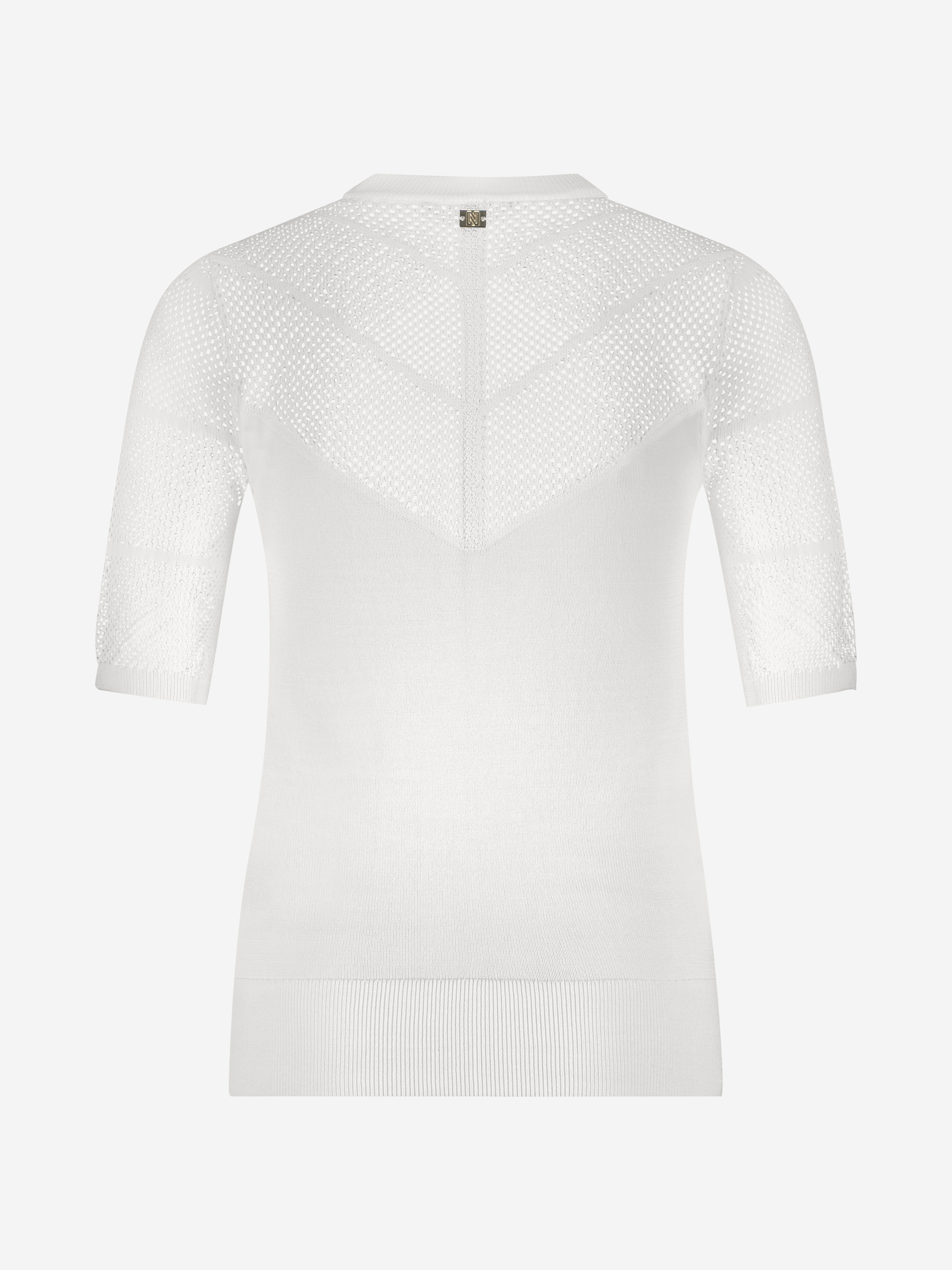 Ajour knitted top with half-long sleeves