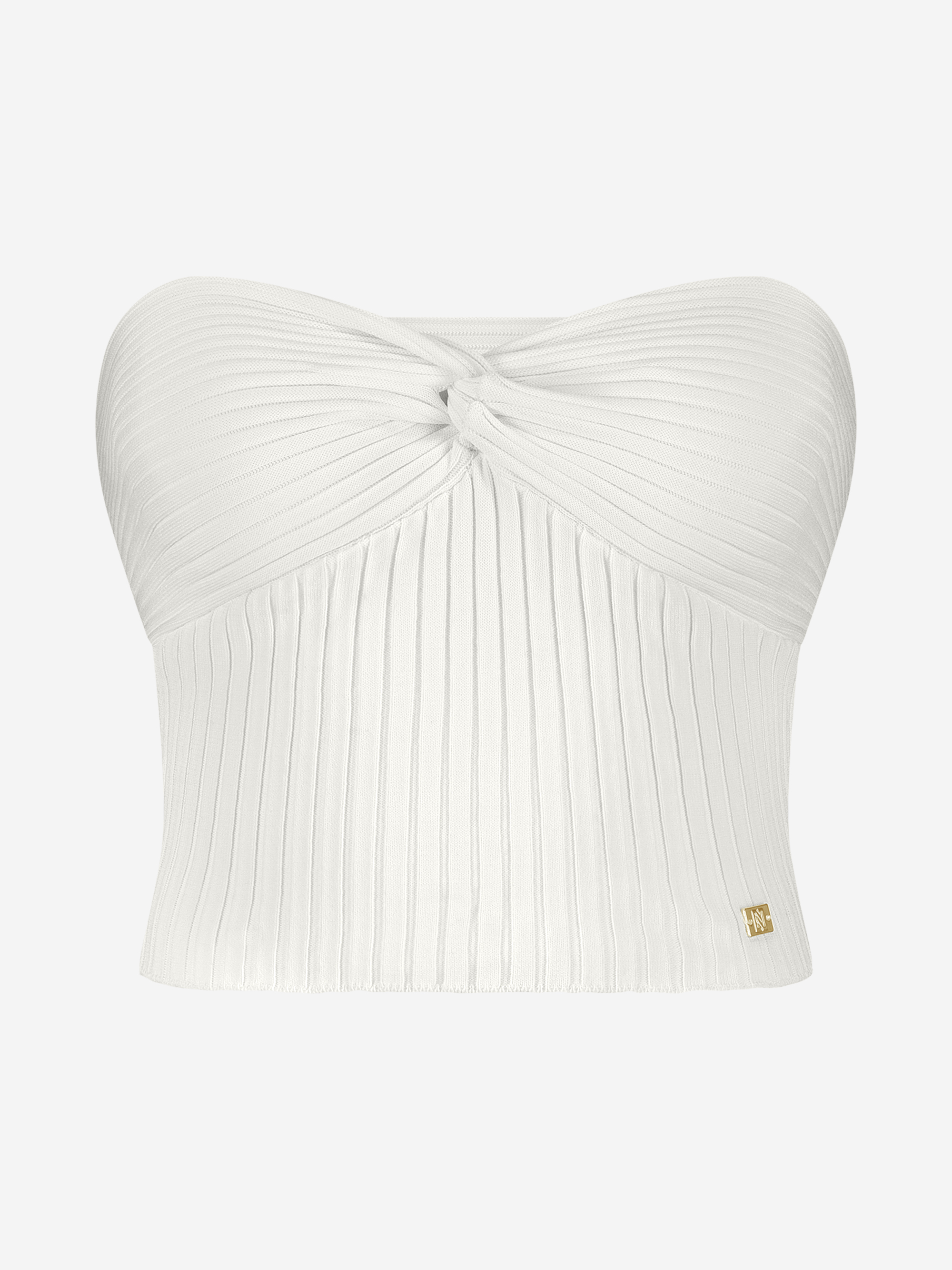 Short bandeau top with twisted bust