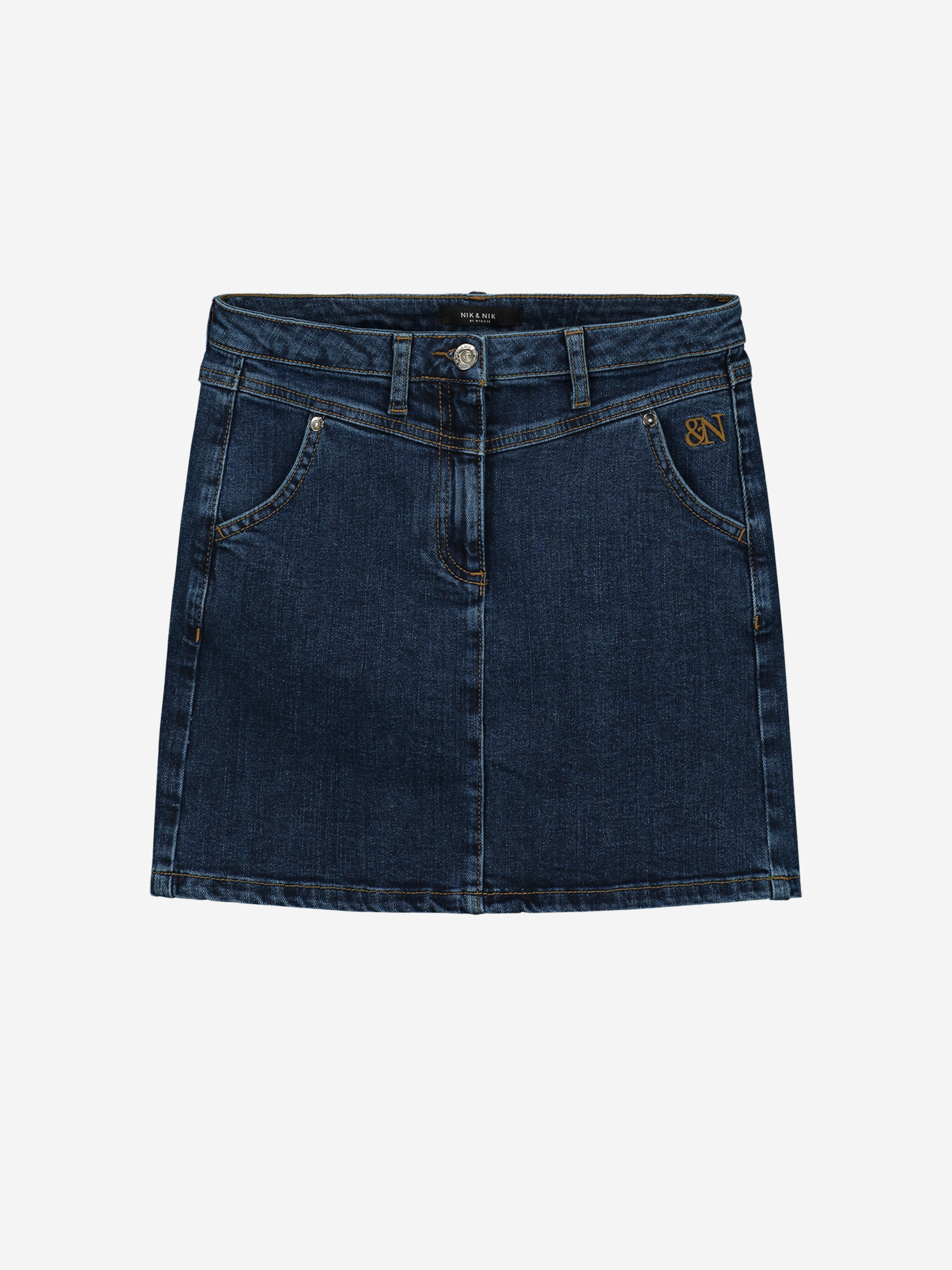  Fitted denim skirt