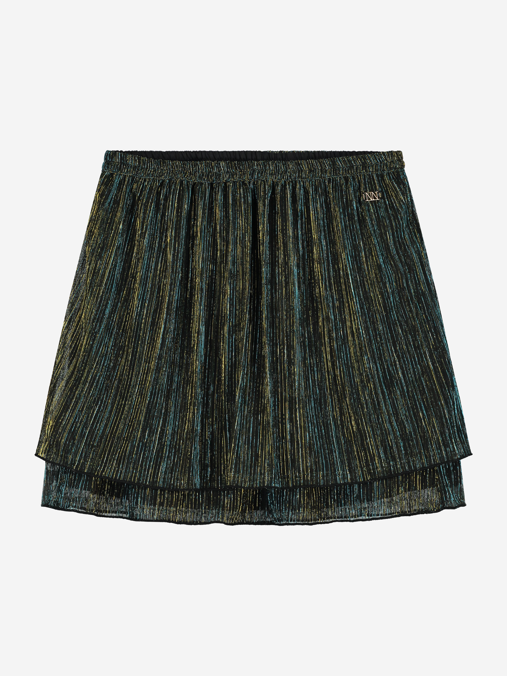 Short glitter skirt with layers